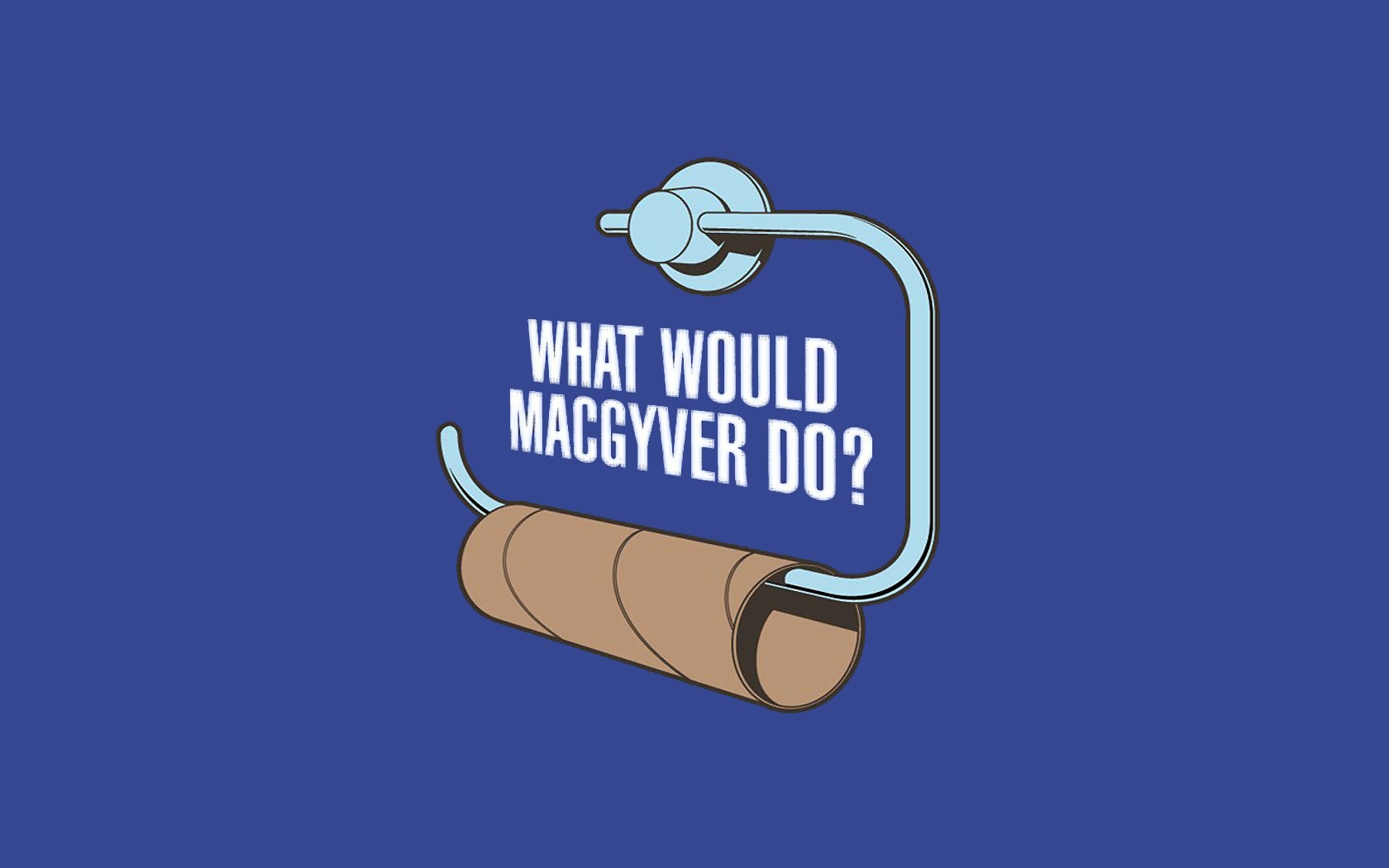 Macgyver Humor Toilet Paper Simple Background Blue Background 1680x1050