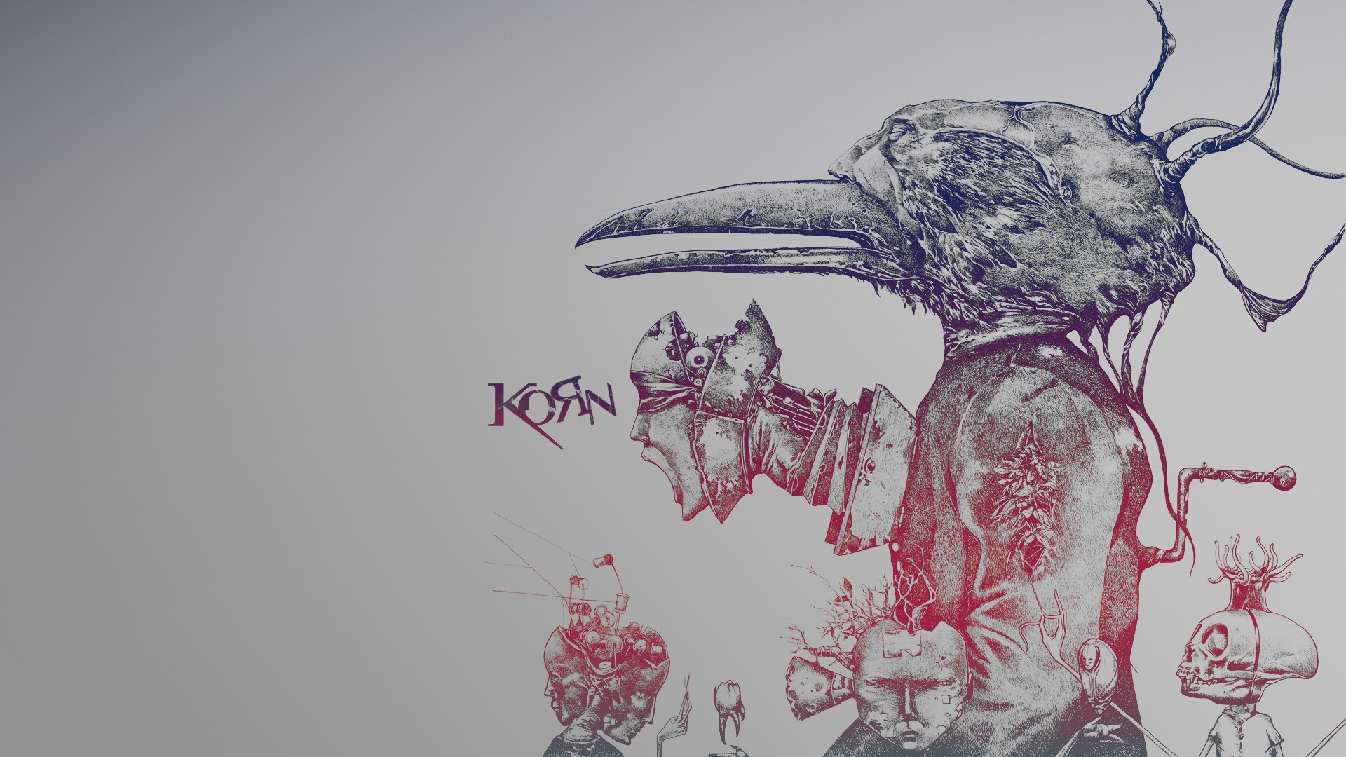 Metal Band Korn Simple Background Surreal 1920x1080