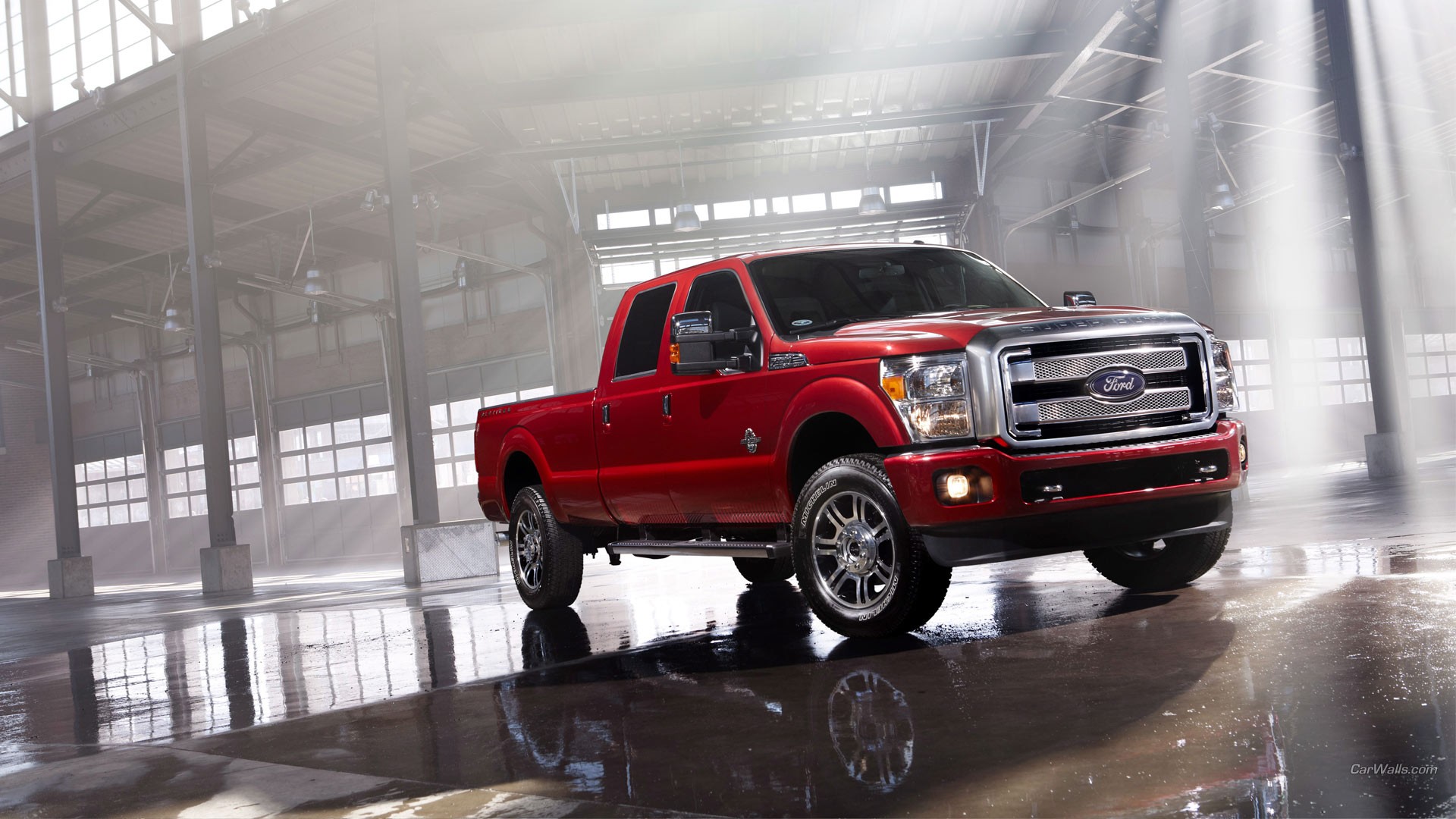 Ford F 250 Ford Car Vehicle Red Cars Pickup Trucks 1920x1080