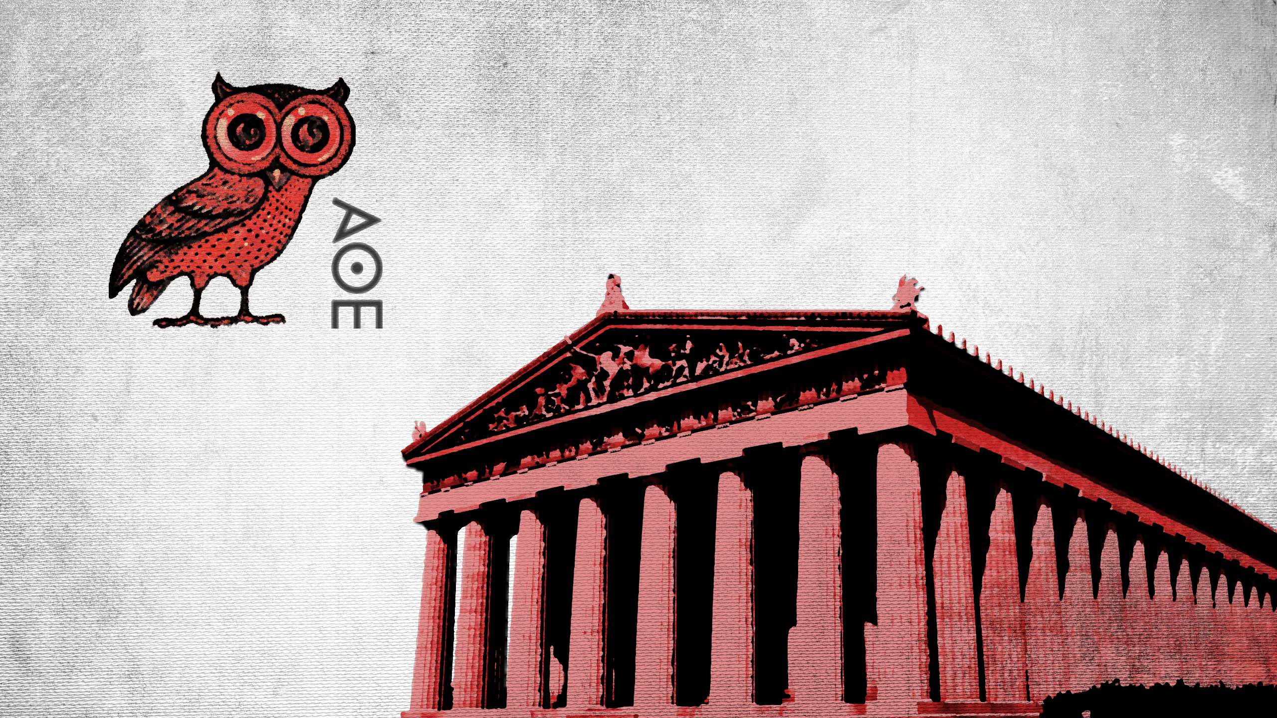 Athens Parthenon Owl Antiquity Greece Artwork 2560x1440