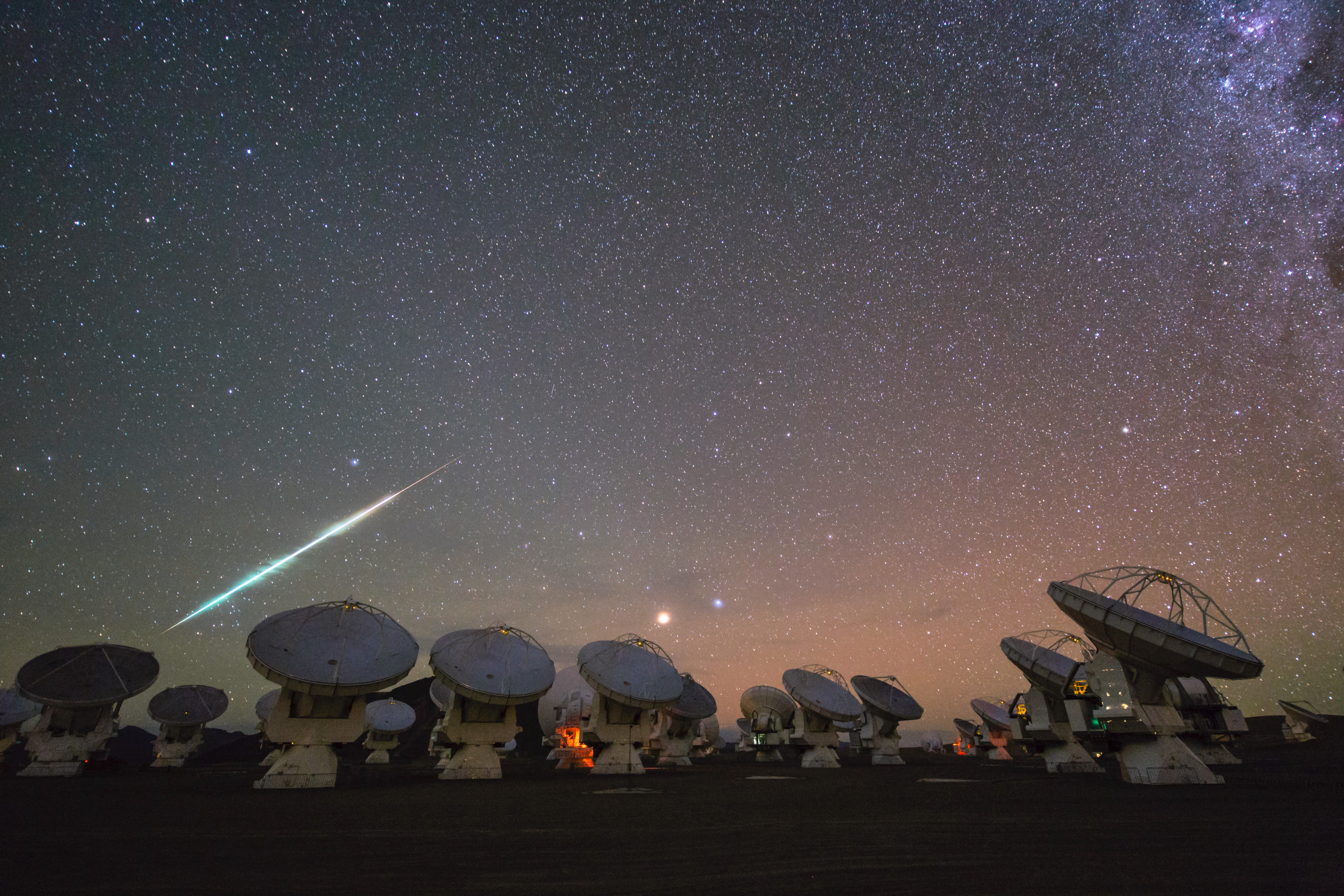 Space Universe Stars ALMA Observatory Meteors Atacama Desert 5472x3648