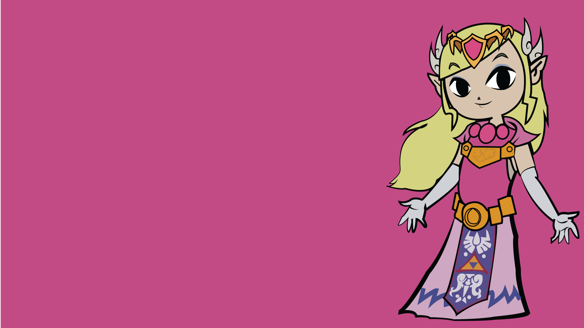 Princess Zelda Video Games Pink Background 1920x1080