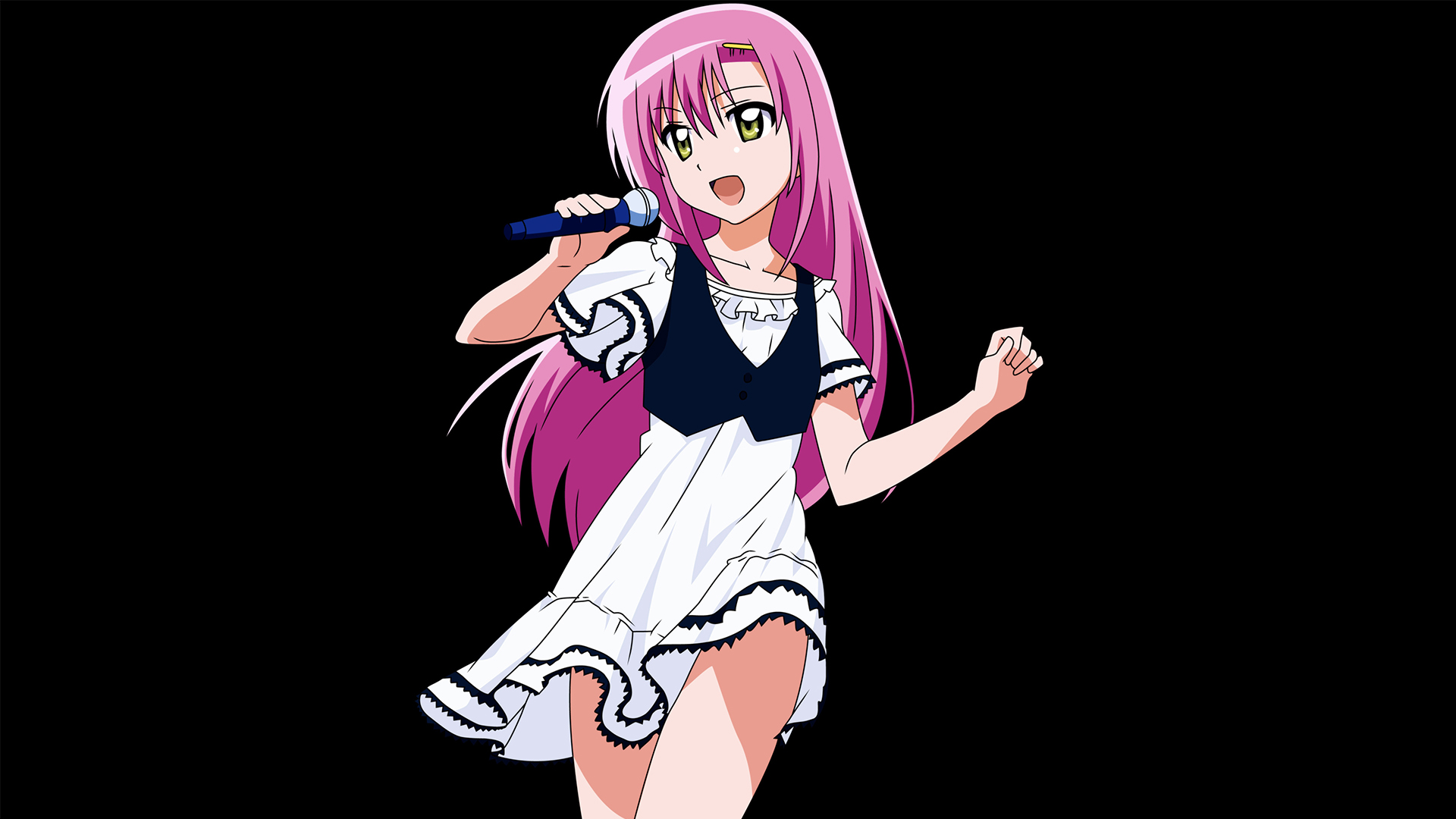 Pink Hair Anime Hayate No Gotoku Anime Girls Katsura Hinagiku Simple Background Black Background Lon 1920x1080