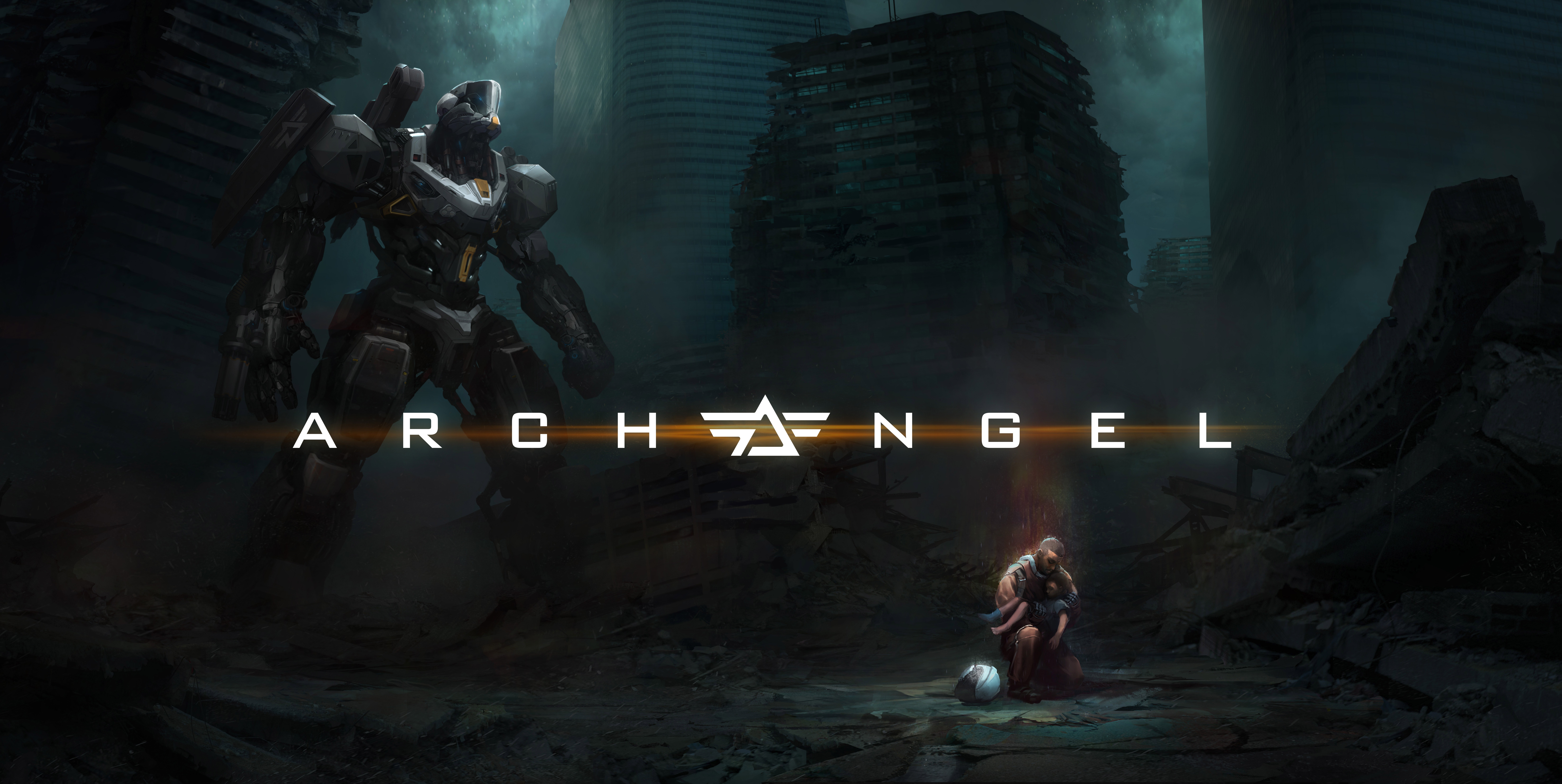 Archangel Video Game Post Apocalyptic Robot Mecha 10000x5021