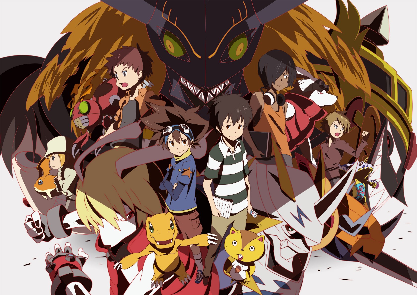 Summer Wars Crossover King Kazma Agumon Tentomon Gabumon Patamon Digimon 1680x1187