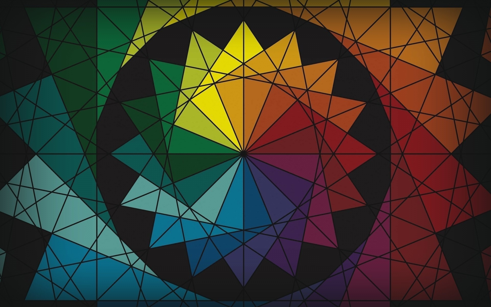 Abstract Colorful Circle Triangle Color Wheel 1920x1200