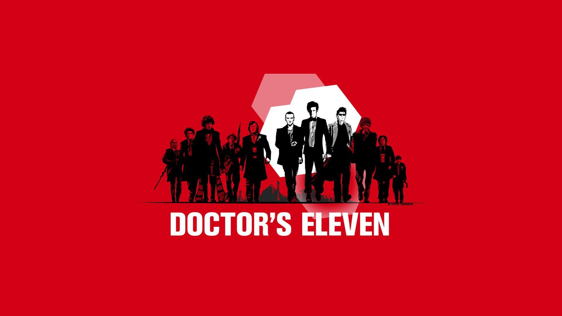 Doctor Who The Doctor Christopher Eccleston David Tennant Matt Smith Tom Baker Simple Background Art 1920x1080