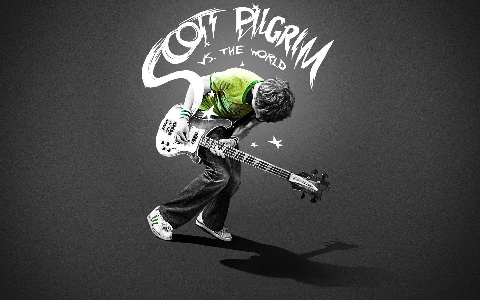 Scott Pilgrim Vs The World Guitar Selective Coloring 1680x1050