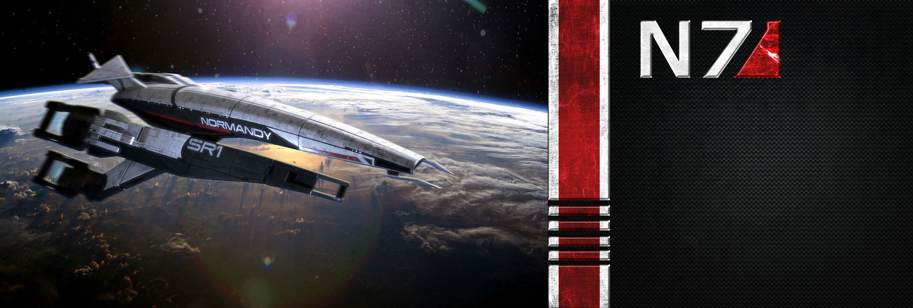 Normandy SR 1 Mass Effect Sci Fi Spaceship 3200x1080