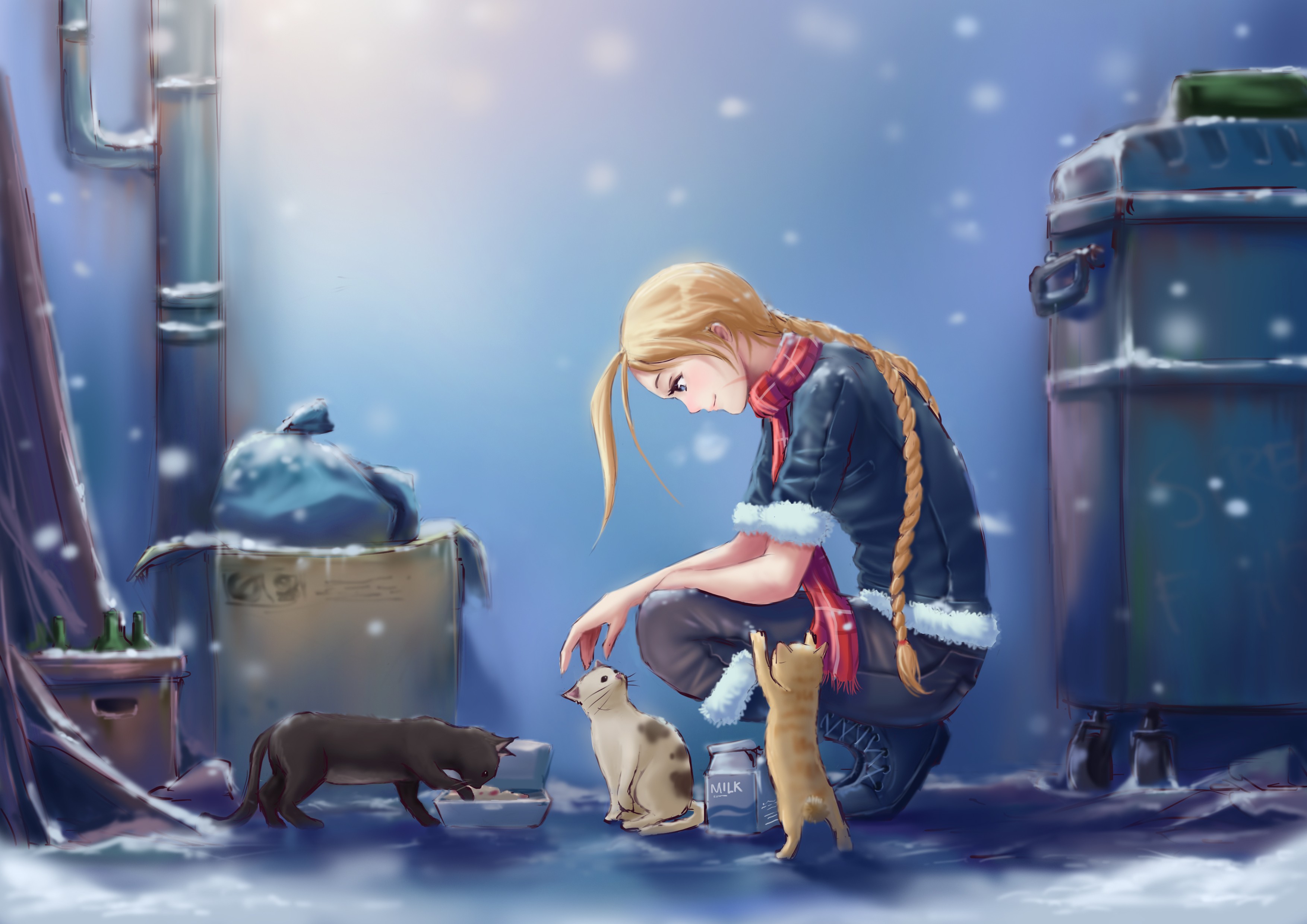 Street Fighter Cammy Cats Blonde Artwork Video Game Art 3508x2480