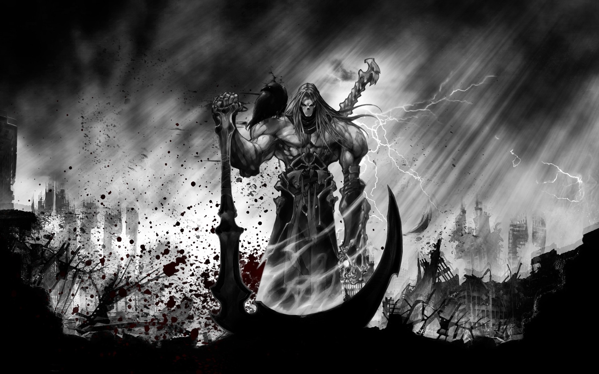 Dark Siders Four Horsemen Of The Apocalypse Death Video Games Selective Coloring 1920x1200