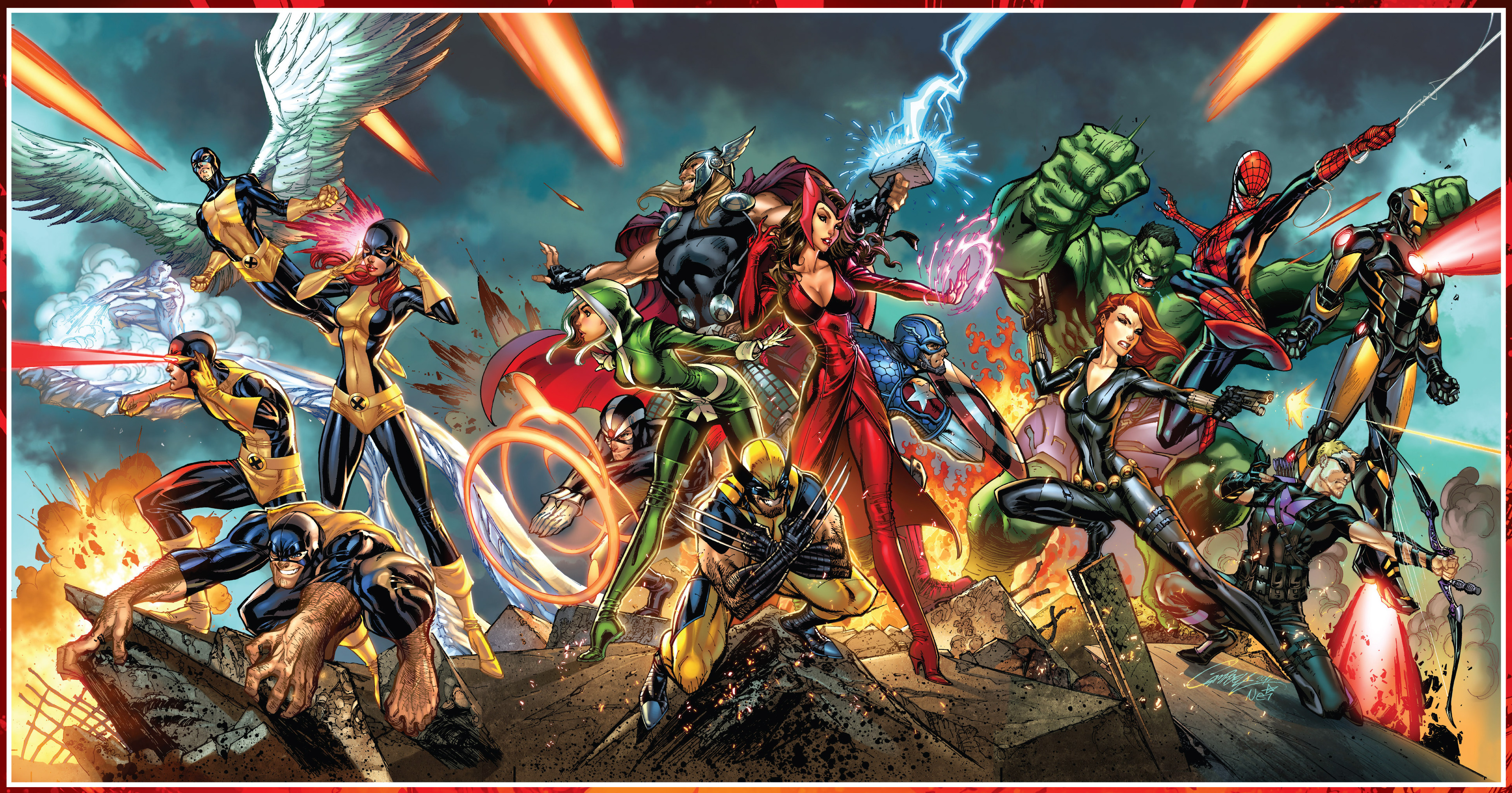Wolverine Thor Captain America Black Widow Iron Man Hawkeye Hulk Spider Man X Men Rogue Character 3870x2031