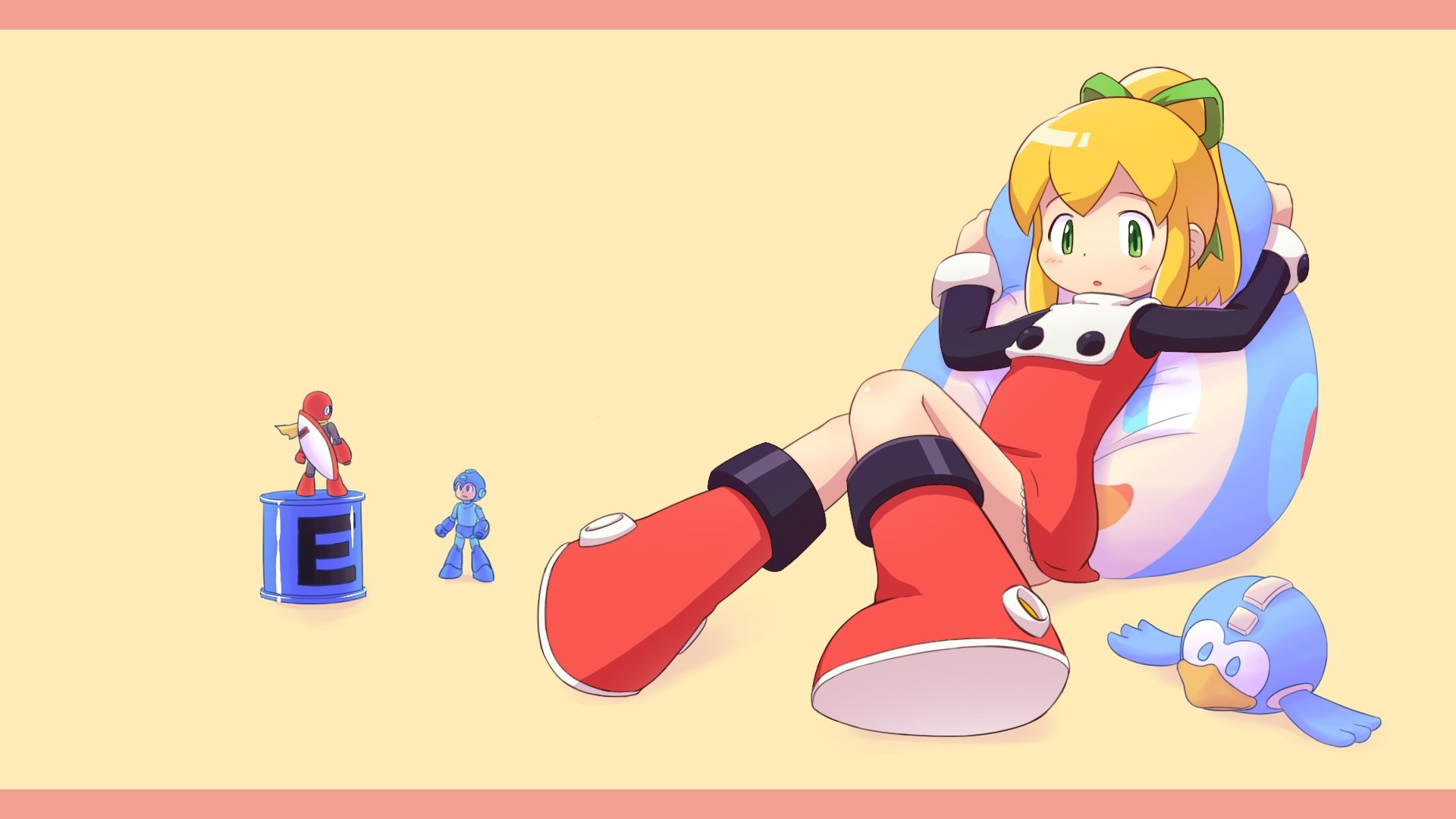 Anime Girls Toys Red Blonde Mega Man Roll 1920x1080