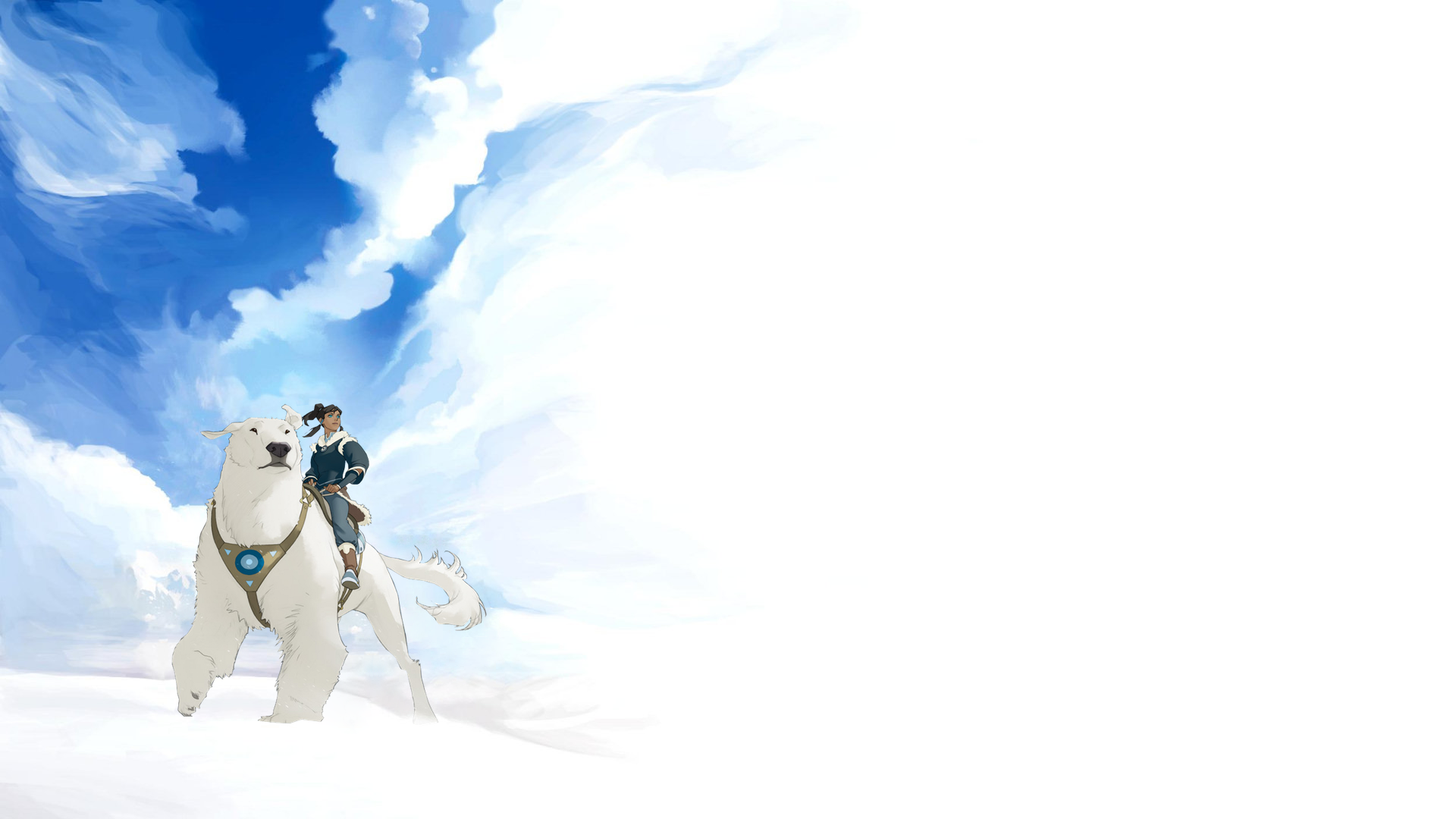 The Legend Of Korra Korra Naga Avatar The Last Airbender Anime Creature Anime Girls White Blue 1920x1080