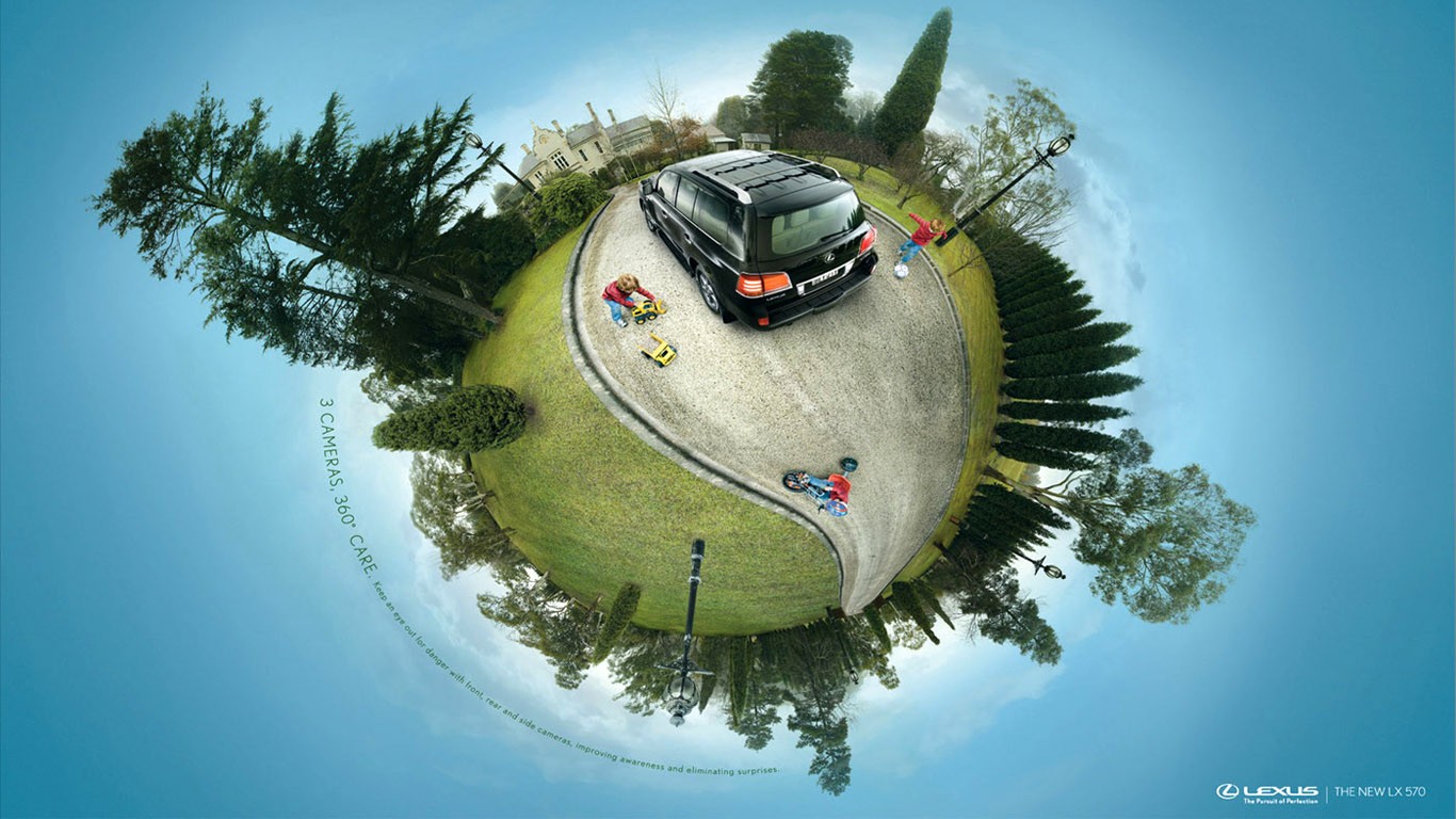 Artwork Panoramic Sphere Commercial Car Black Cars Vehicle 1366x768