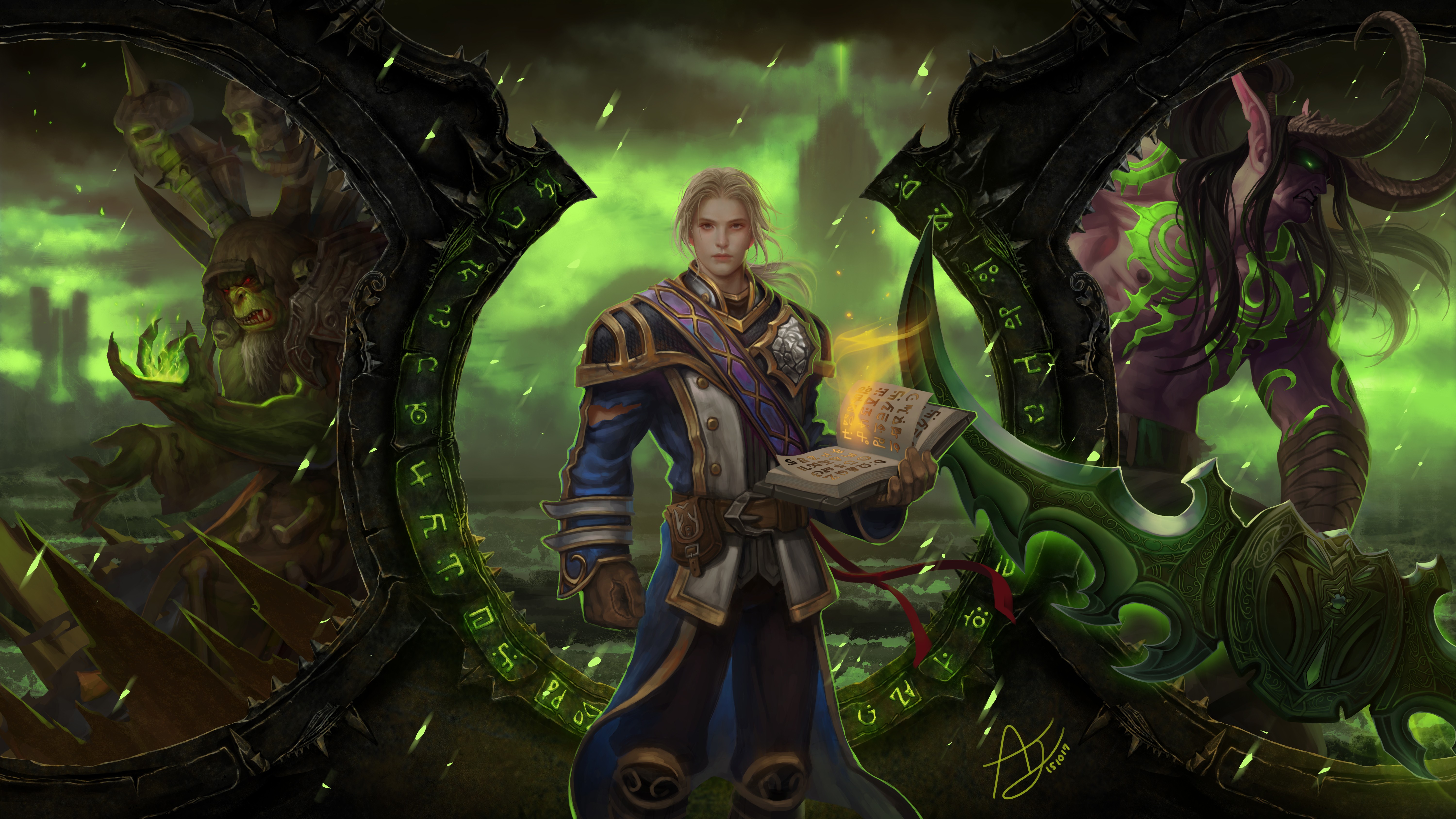 Illidan Stormrage World Of Warcraft Legion Guldan Anduin Wrynn Video Games 6000x3375