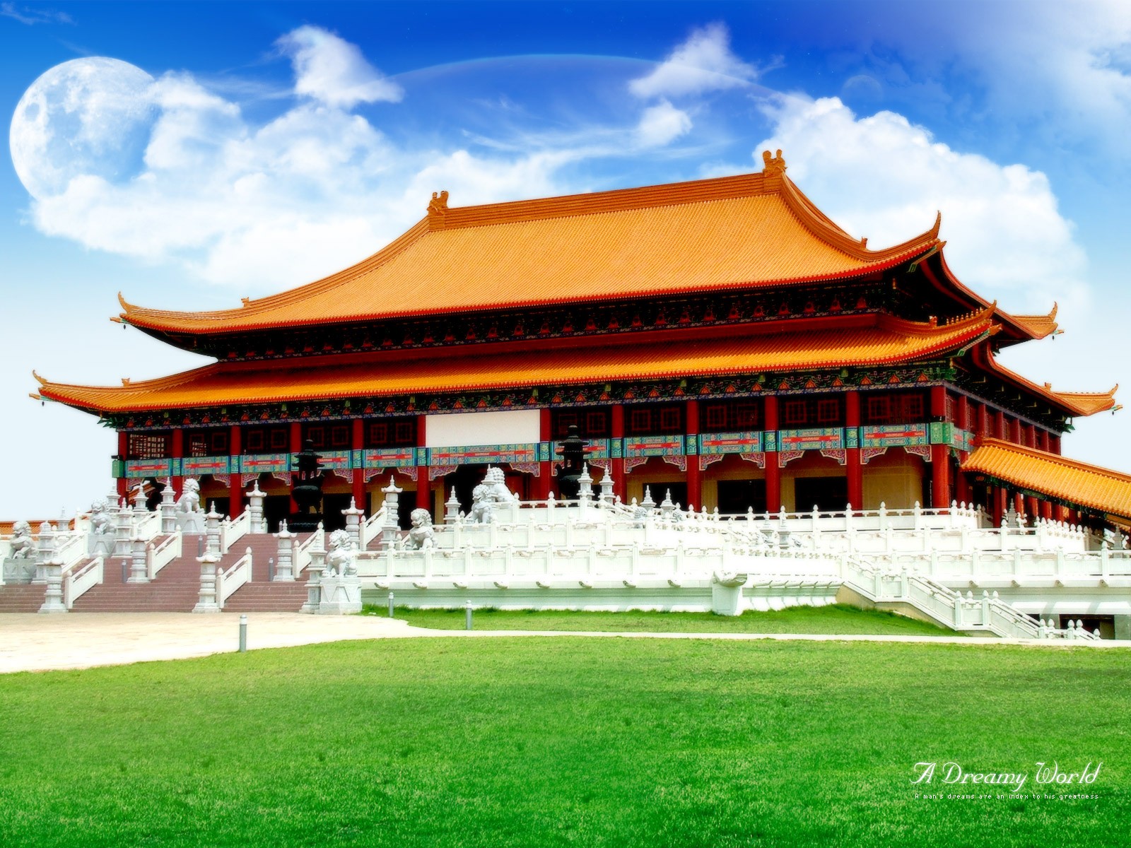 Beijing Asian Architecture Digital Art Moon Building Forbidden City China 1600x1200
