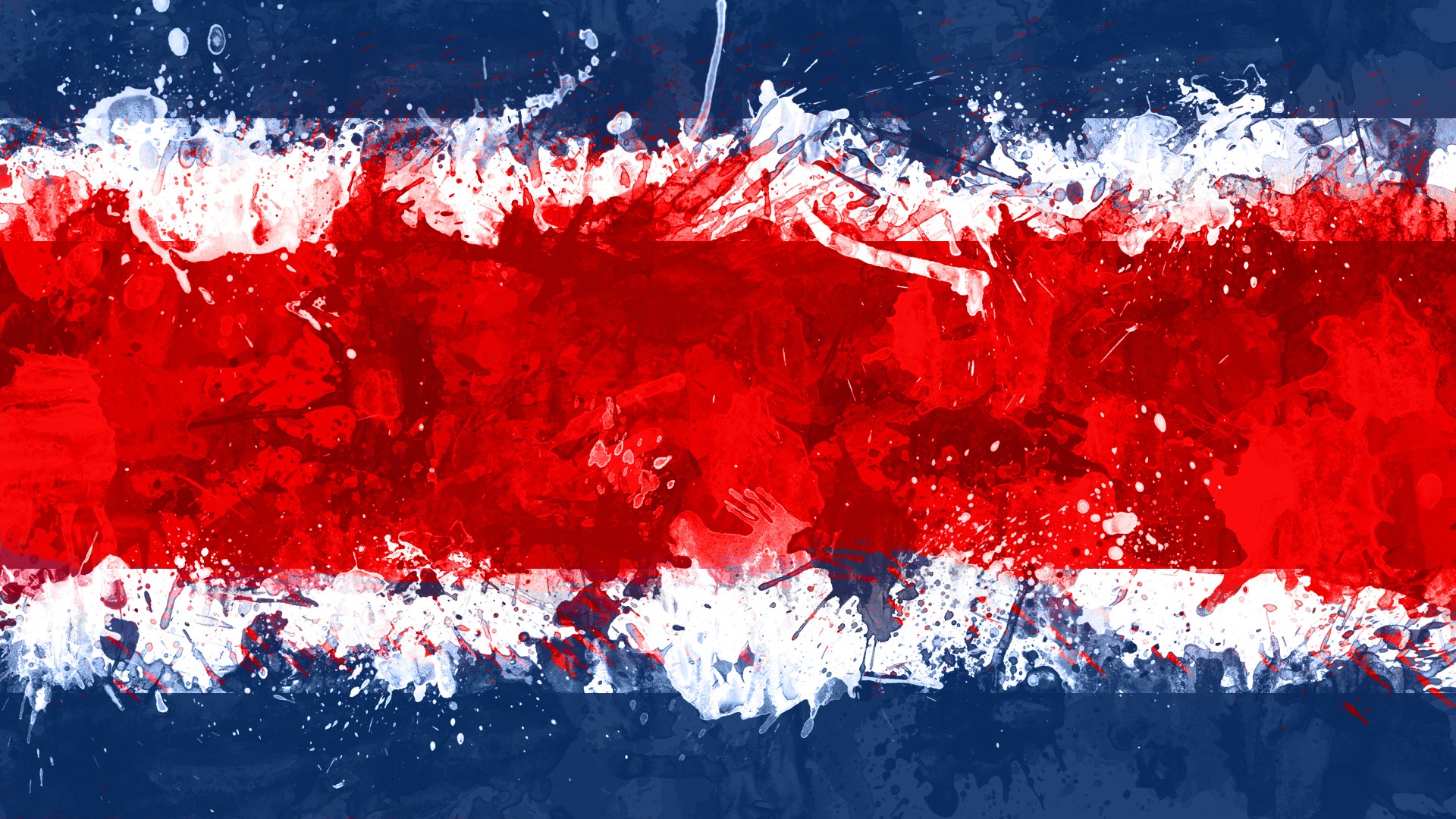 Flag Costa Rica Digital Art 1920x1080