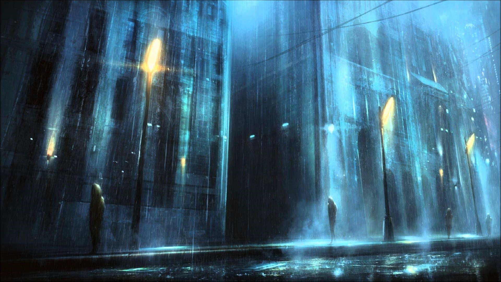 Anime style raining background  YouTube