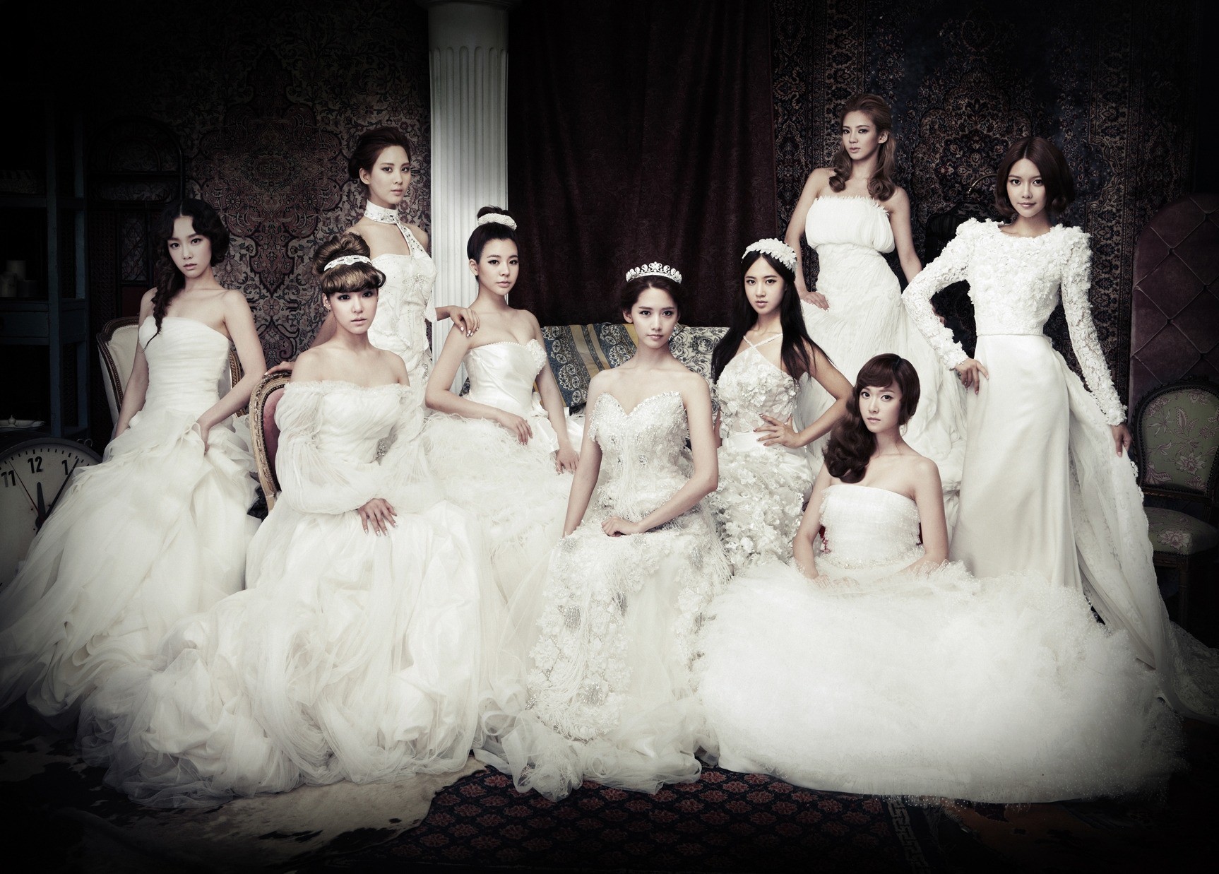 Asian SNSD Girls Generation Musician Singer Dress White Dress Wedding Dress Kim Taeyon Jessica Jung  1726x1237