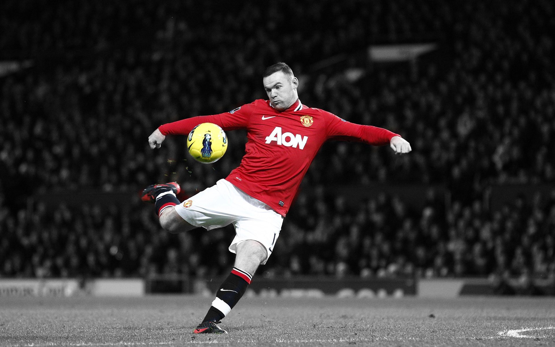 Selective Coloring Wayne Rooney Soccer Soccer Ball Men 1920x1200