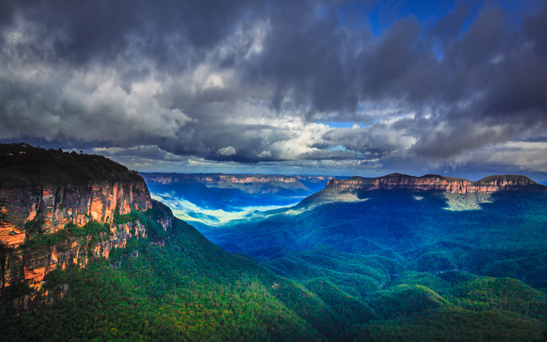 Earth Mountain Landscape Australia Valley Rock Forest Sky Cloud Katoomba 1920x1200