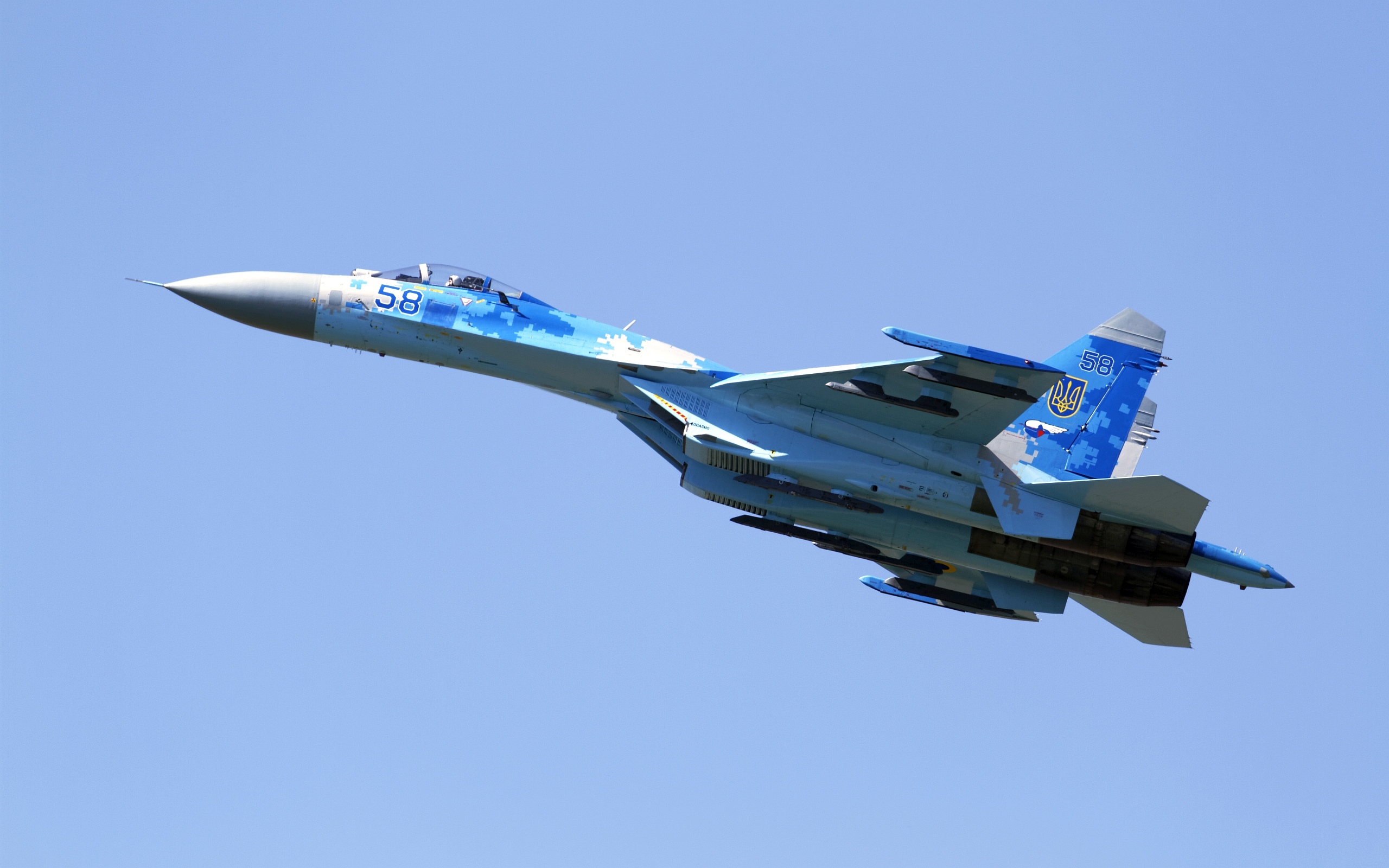 Sukhoi Su 27 Jet Fighter Aircraft Warplane Ukrainian Air Force 2560x1600
