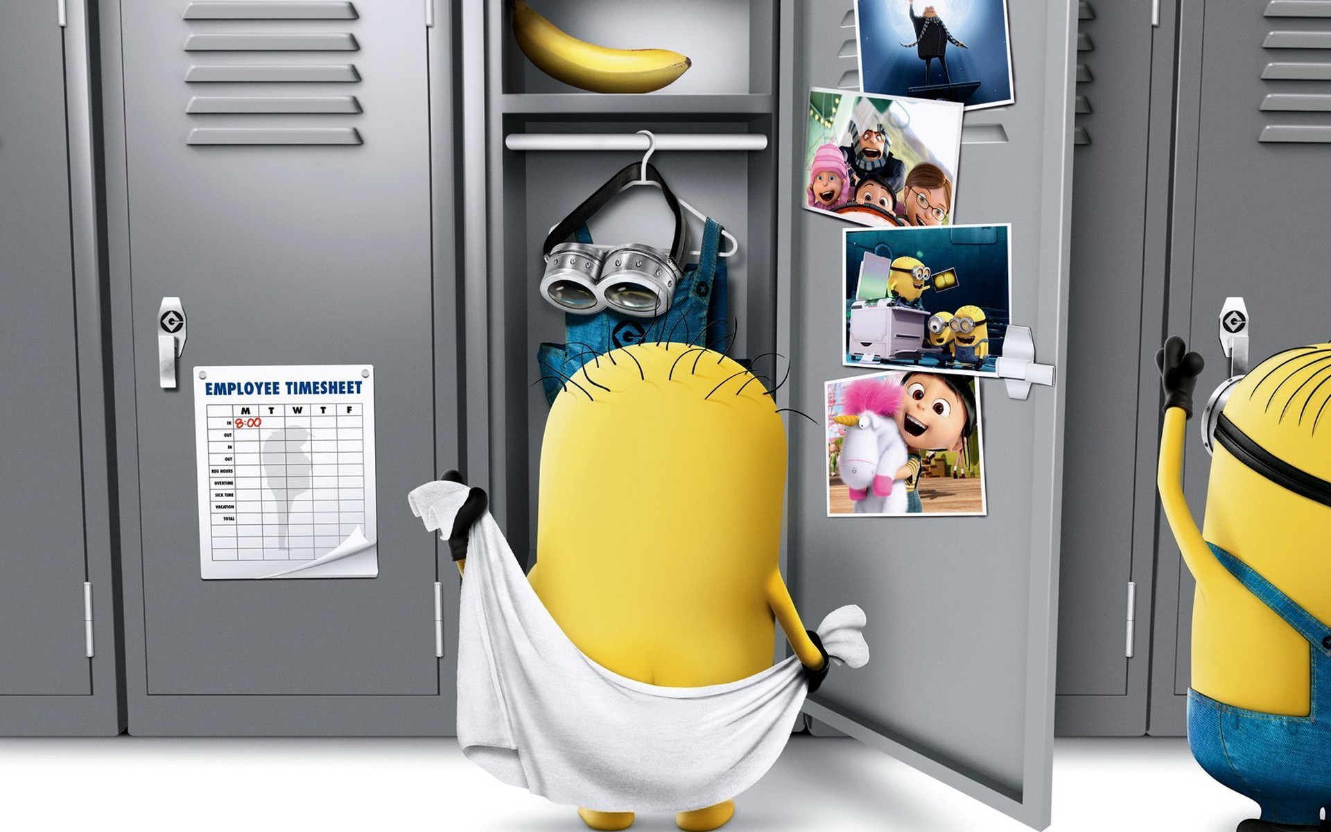 Digital Art Movies Bananas Lockers Locker Room Overalls Animated Movies Unicorns 1920x1200