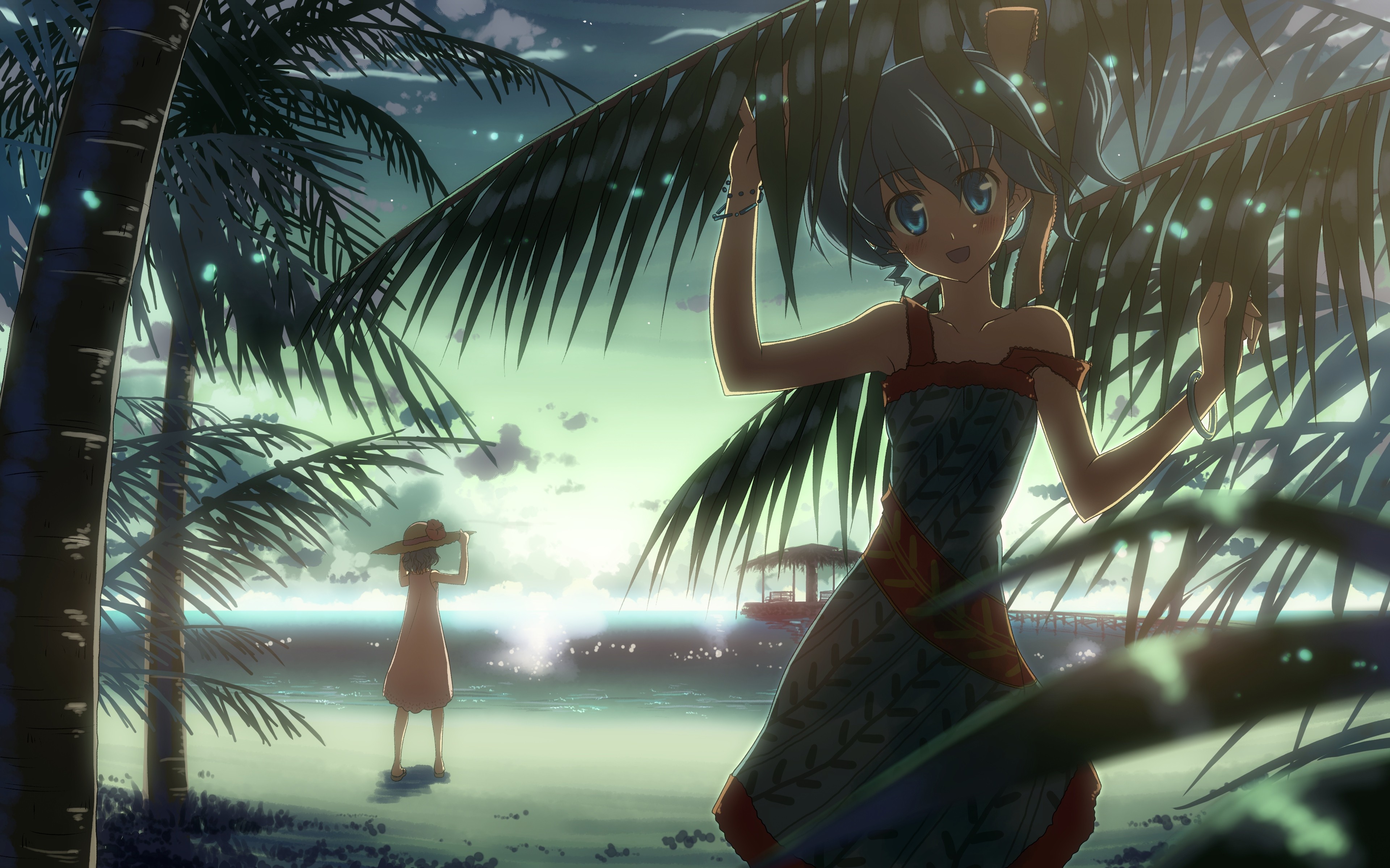 Anime DJ Max Beach Anime Girls 3840x2400