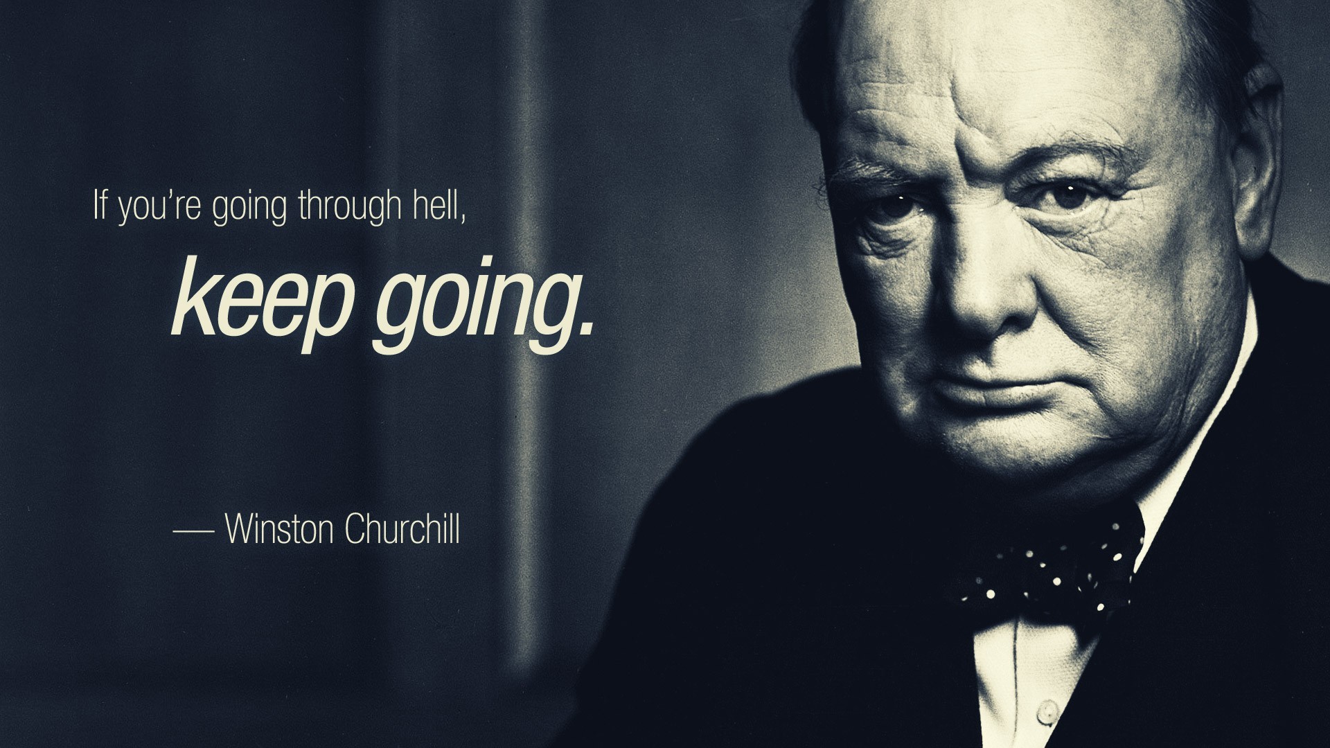 Winston Churchill Monochrome Motivational Quote Typography Men 1920x1080