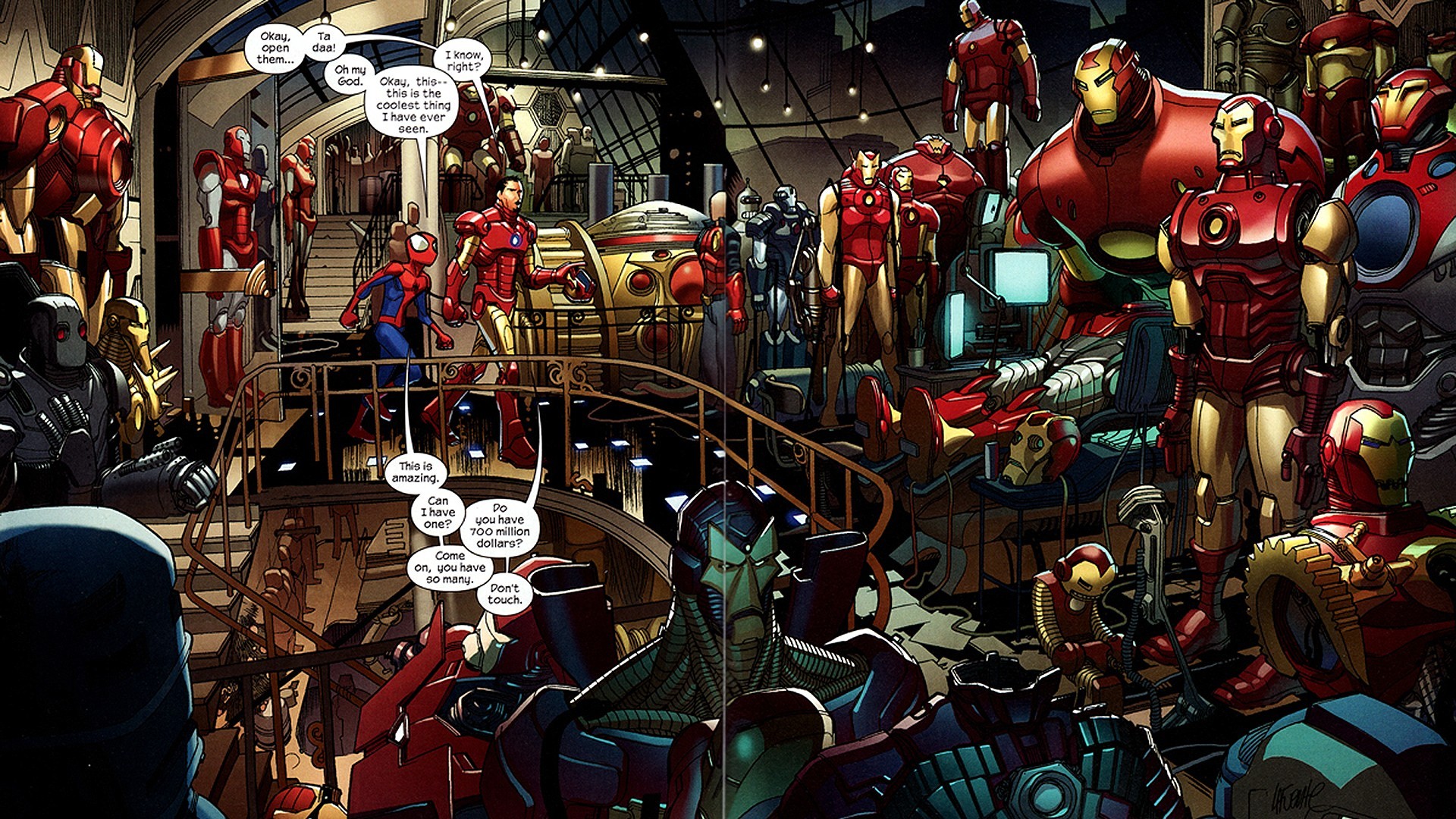 Comics Spider Man Iron Man Bender 1920x1080