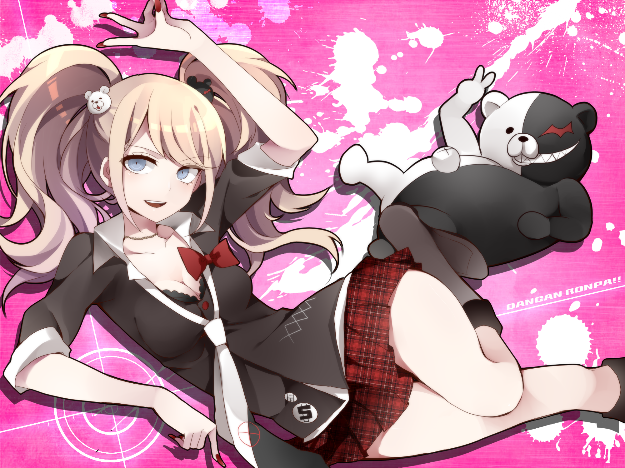 Danganronpa Junko Enoshima Twintails Anime Blonde 2000x1498