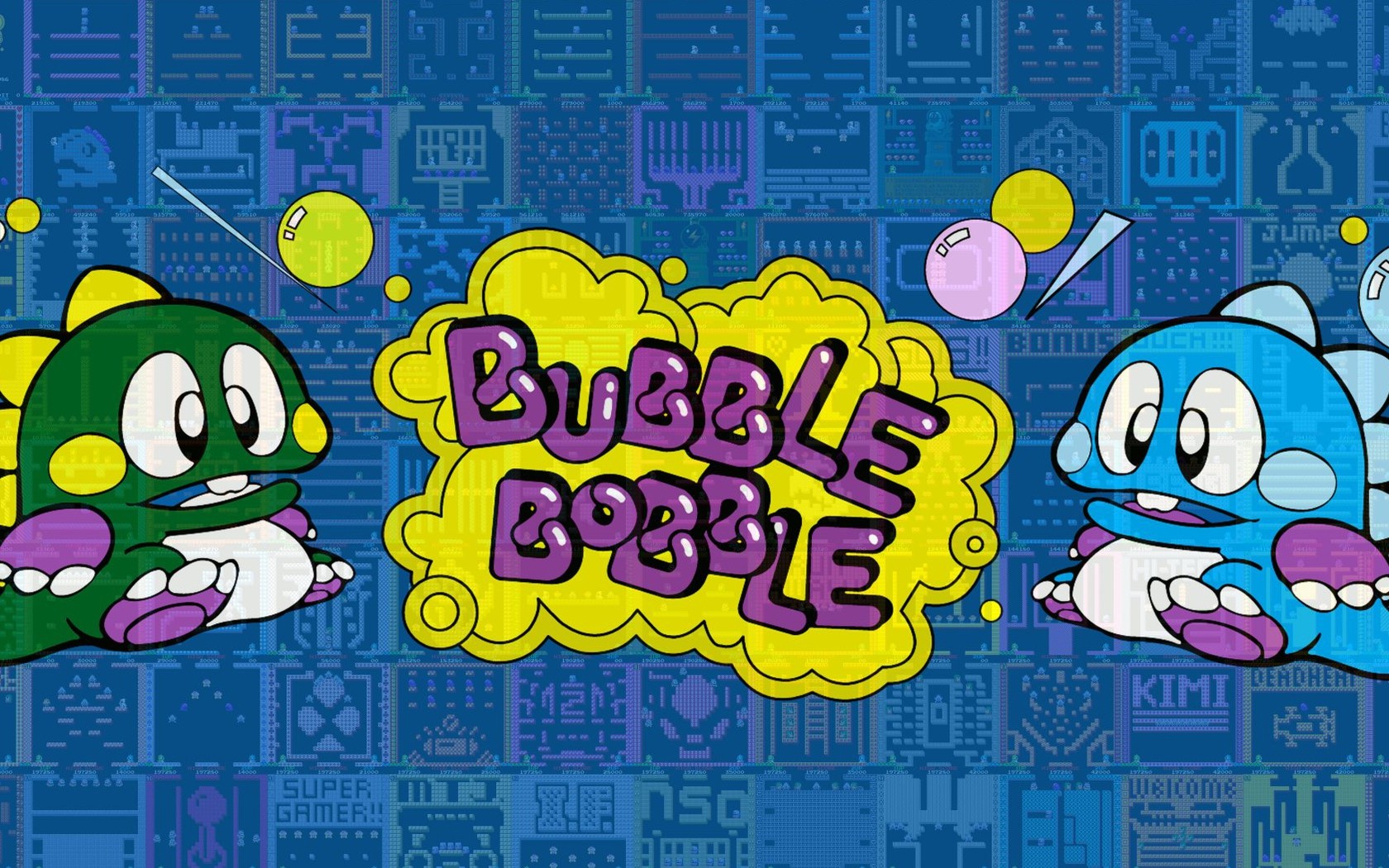 Nintendo Entertainment System Video Games Bubble Bobble Retro Games 1680x1050