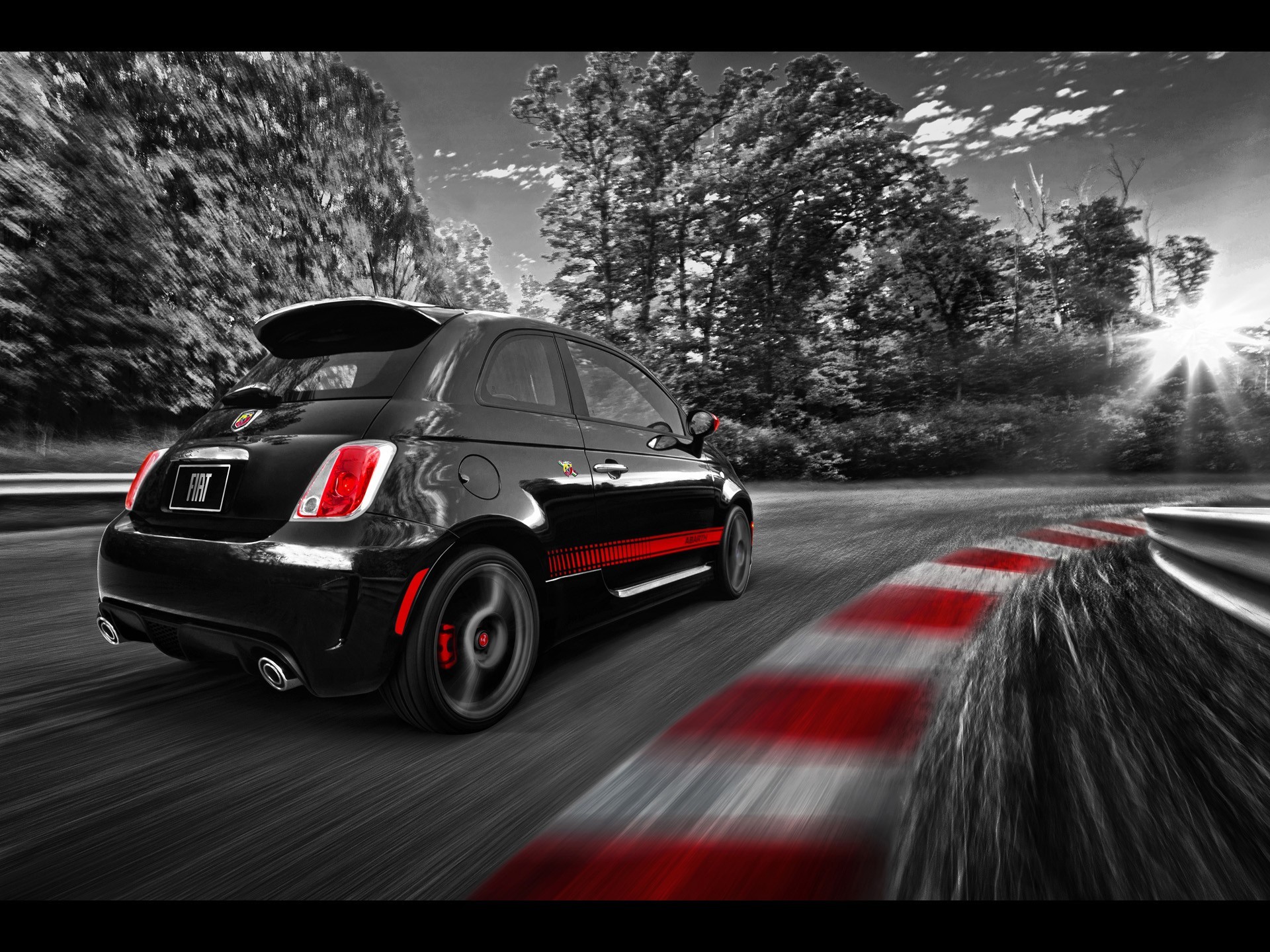 FiAT Fiat 500 Abarth Car Selective Coloring Vehicle 1920x1440