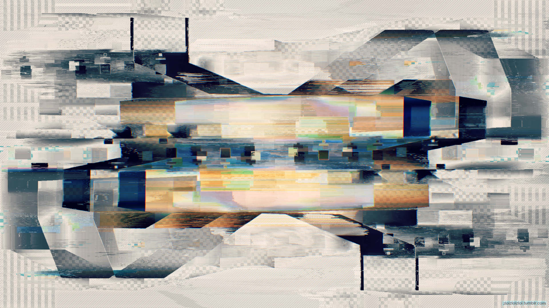 Glitch Art Abstract Adobe Transparent Background 1920x1080