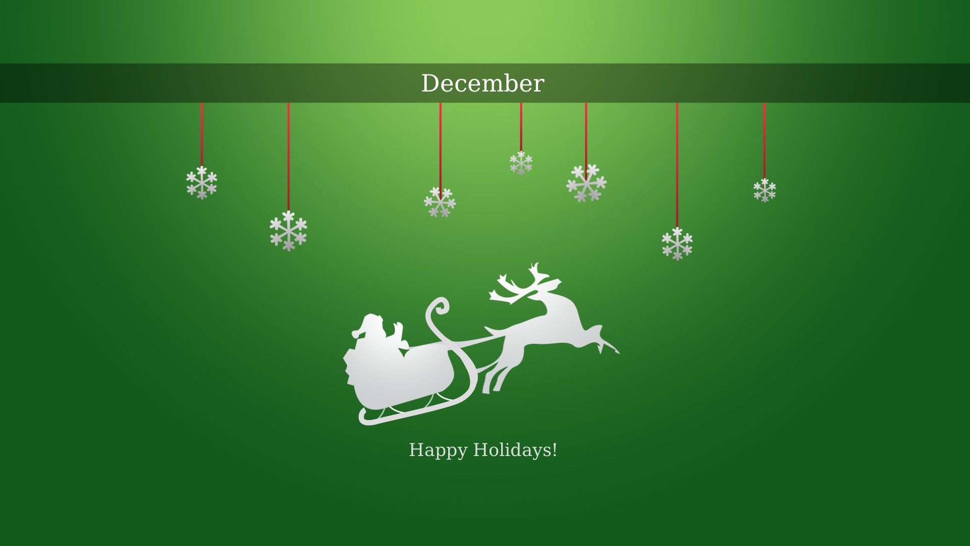 Christmas December Month Green Background 1920x1080