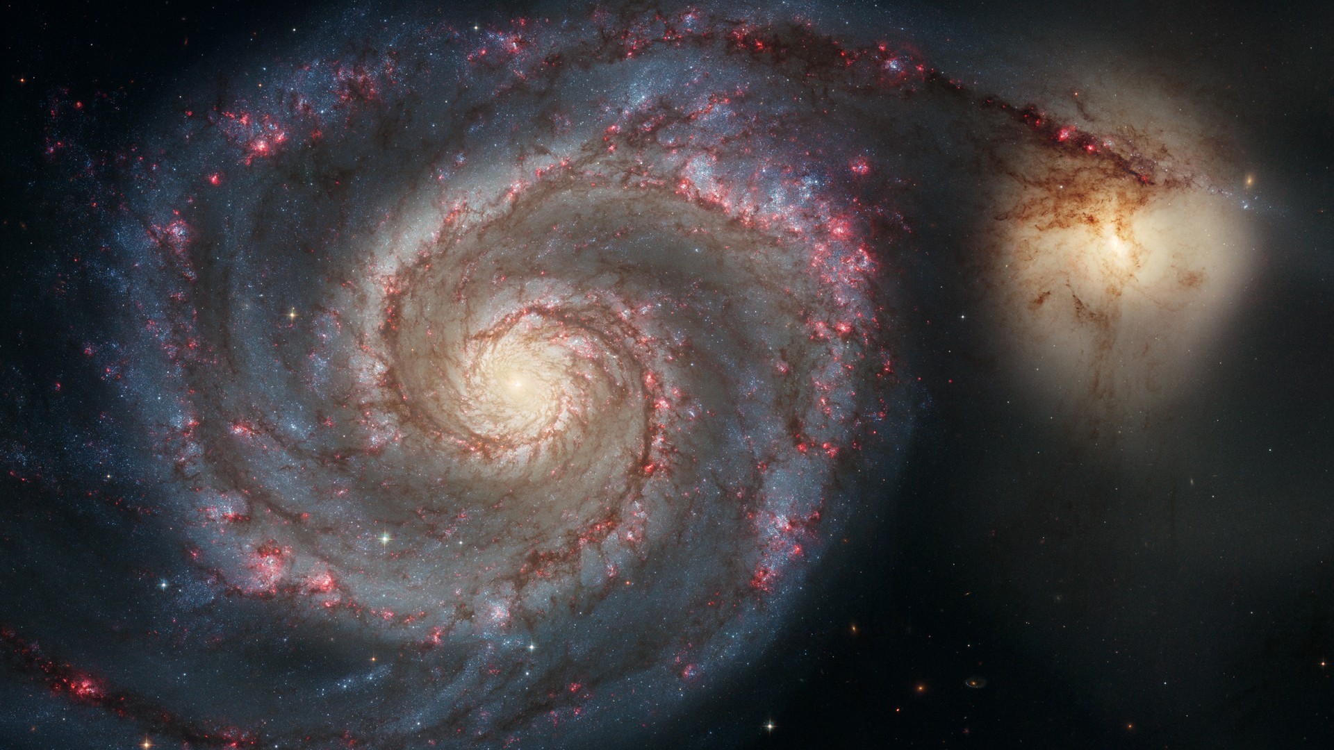 Space Stars Spiral Galaxy NASA Sky Science Whirlpool Hubble 1920x1080