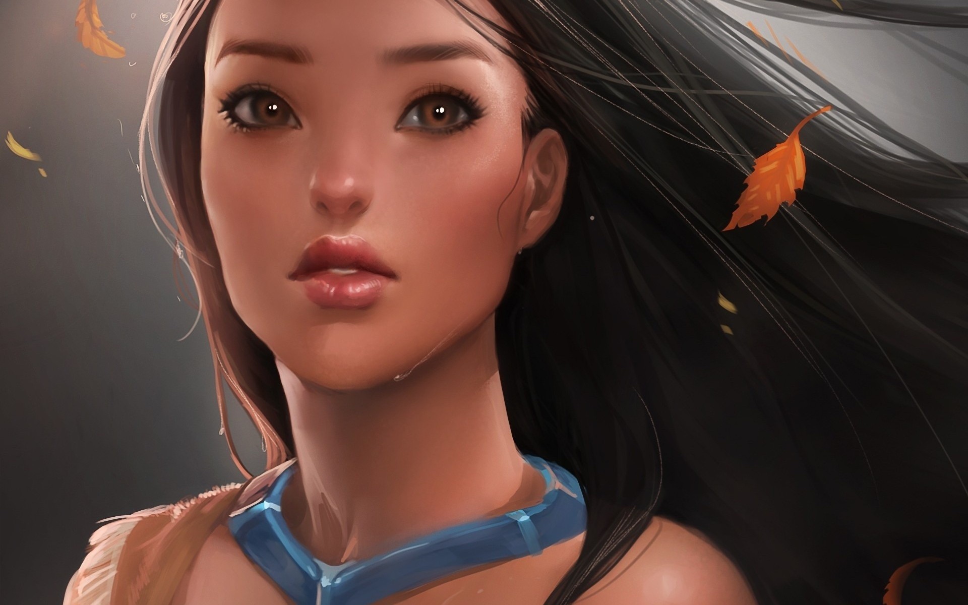 Women Pocahontas Leaves 1920x1200