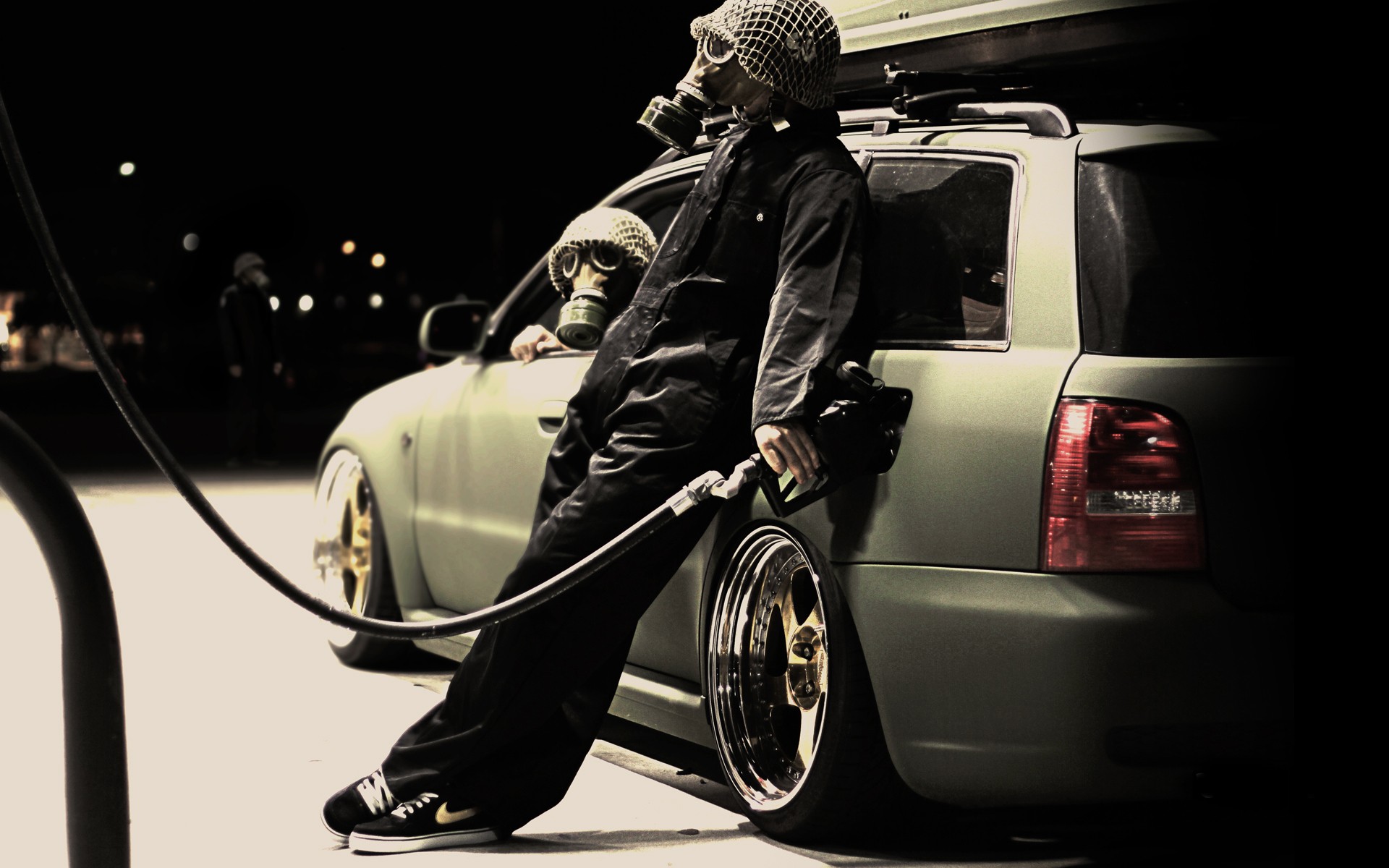 Gas Stations Car Gas Masks 1920x1200