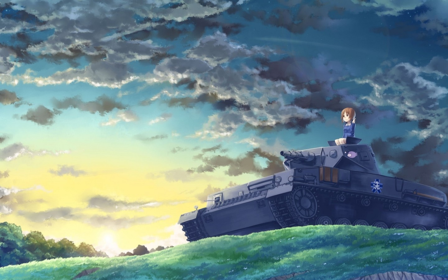 Girls Und Panzer Nishizumi Miho Panzer IV Anime Girls Anime 1440x900