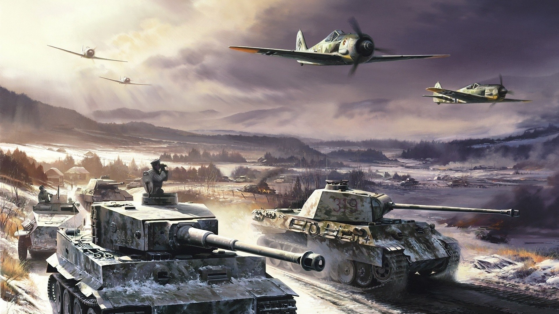 World War Ii Germany Tiger I Pzkpfw V Panther Focke Wulf Aircraft Air 1920x1080