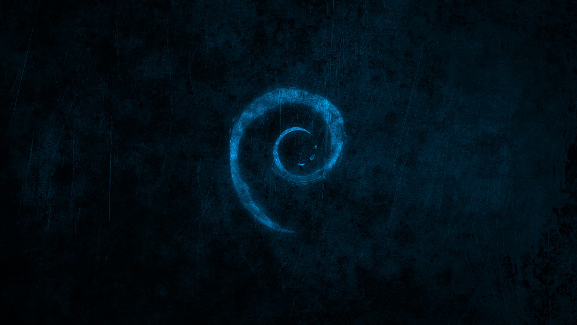 Dark Debian Blue Spiral Brand Linux 1920x1080