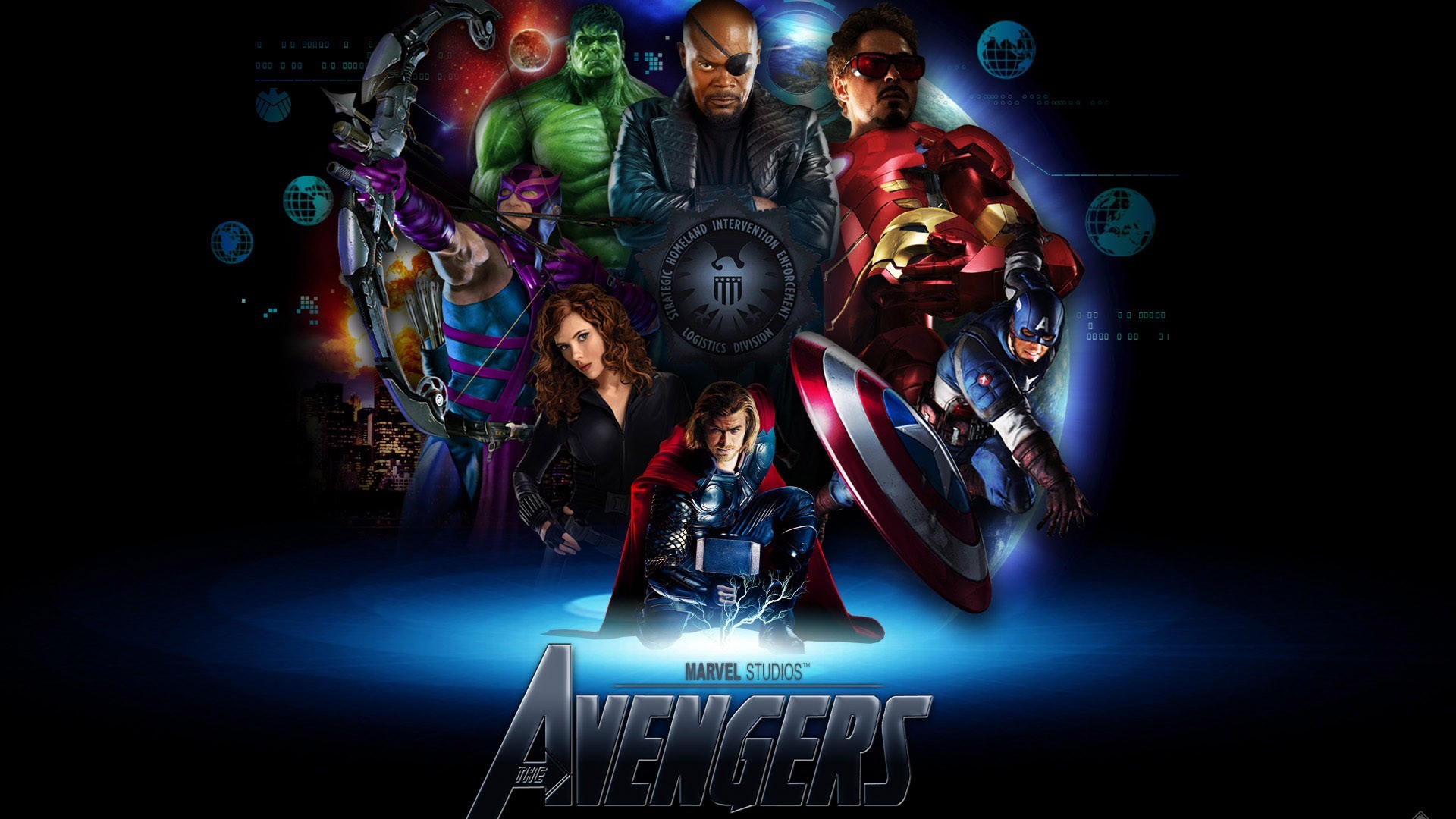 Movies The Avengers Thor Iron Man Hawkeye Nick Fury Captain America Black Widow Hulk Bruce Banner Ch 1920x1080