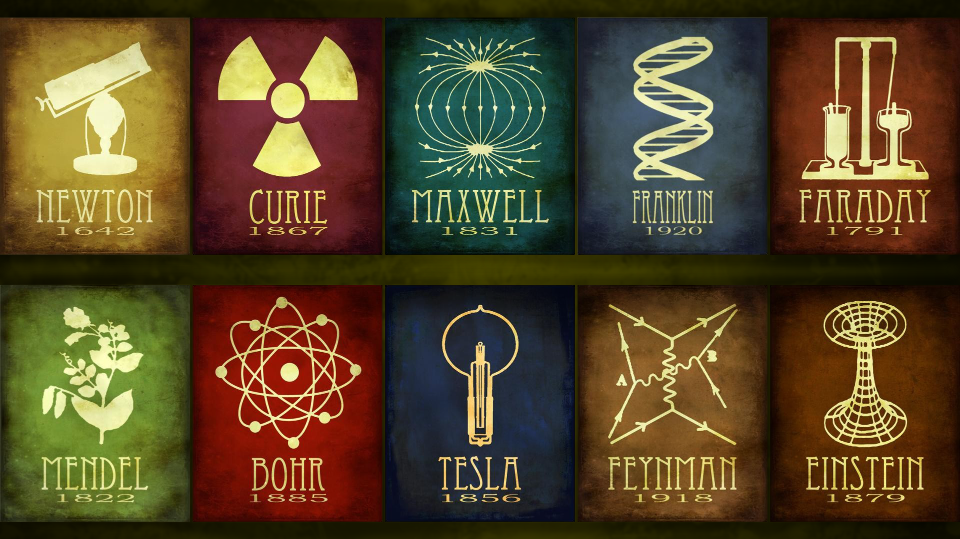 Science Isaac Newton Nikola Tesla Albert Einstein Chemistry Maria Sk Odowska Curie 1920x1079