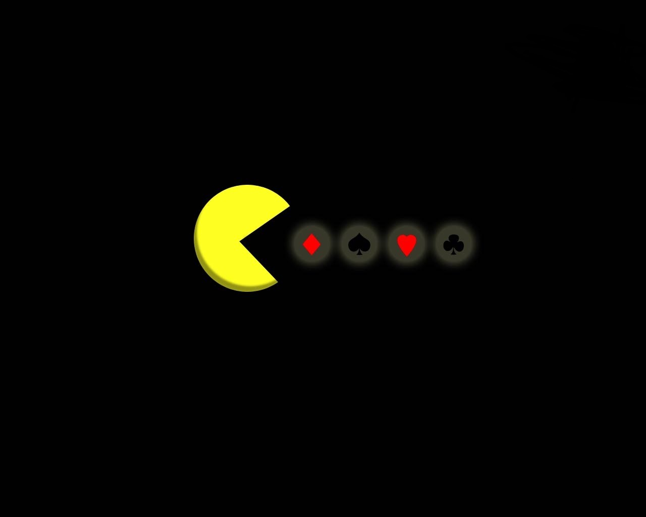 Pac Man Video Games Minimalism Simple Background Black Background Spades 1280x1024