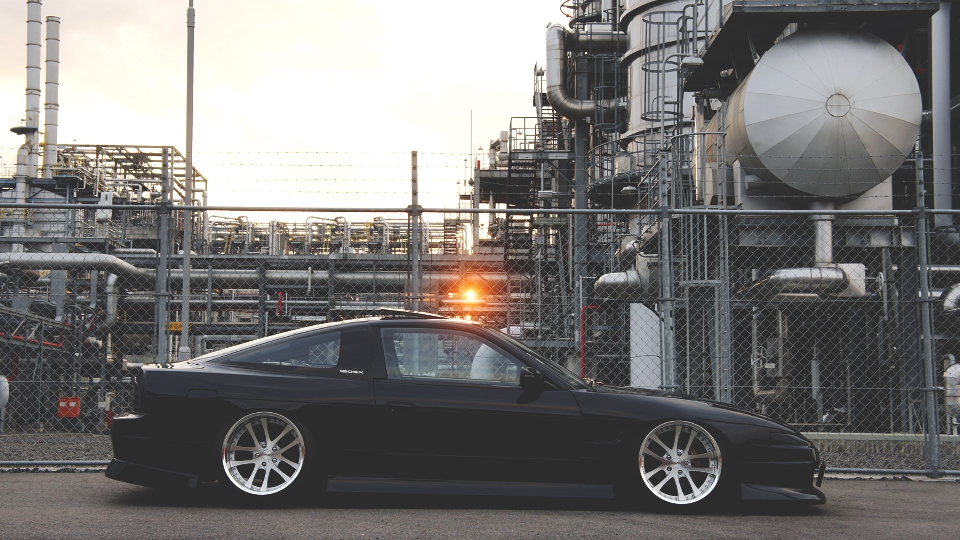 Car Nissan 180SX Industrial Black Cars Vehicle Nissan 1920x1080