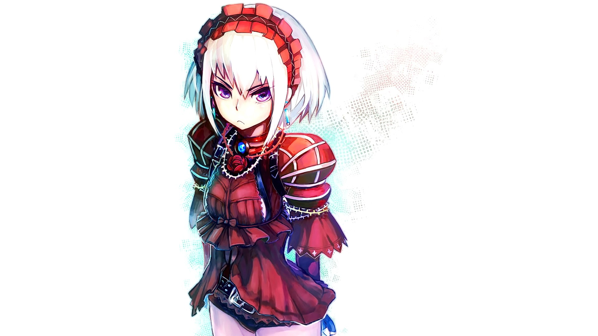 Anime Anime Girls Hitsugi No Chaika Chaika Bogdan Blonde Short Hair Violet Eyes Sadness Looking At V 1920x1080