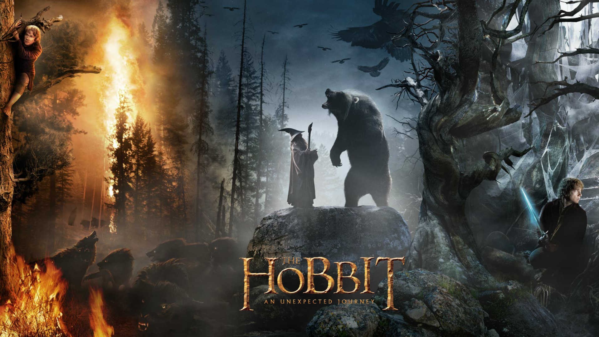 The Hobbit An Unexpected Journey Movies Gandalf Bilbo Baggins 1920x1080