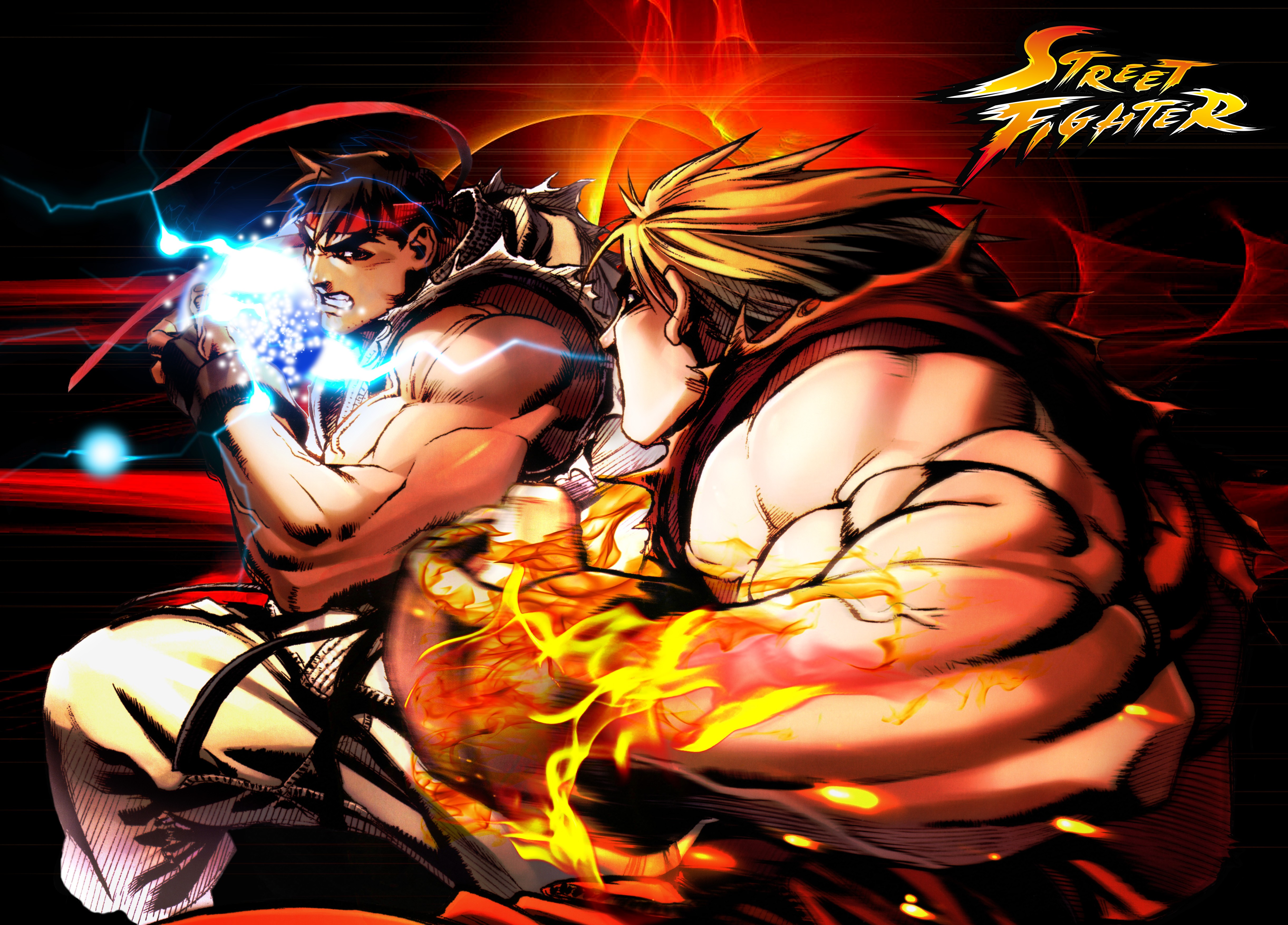 Street Fighter Ryu Street Fighter Ken Street Fighter Video Games 4886x3508