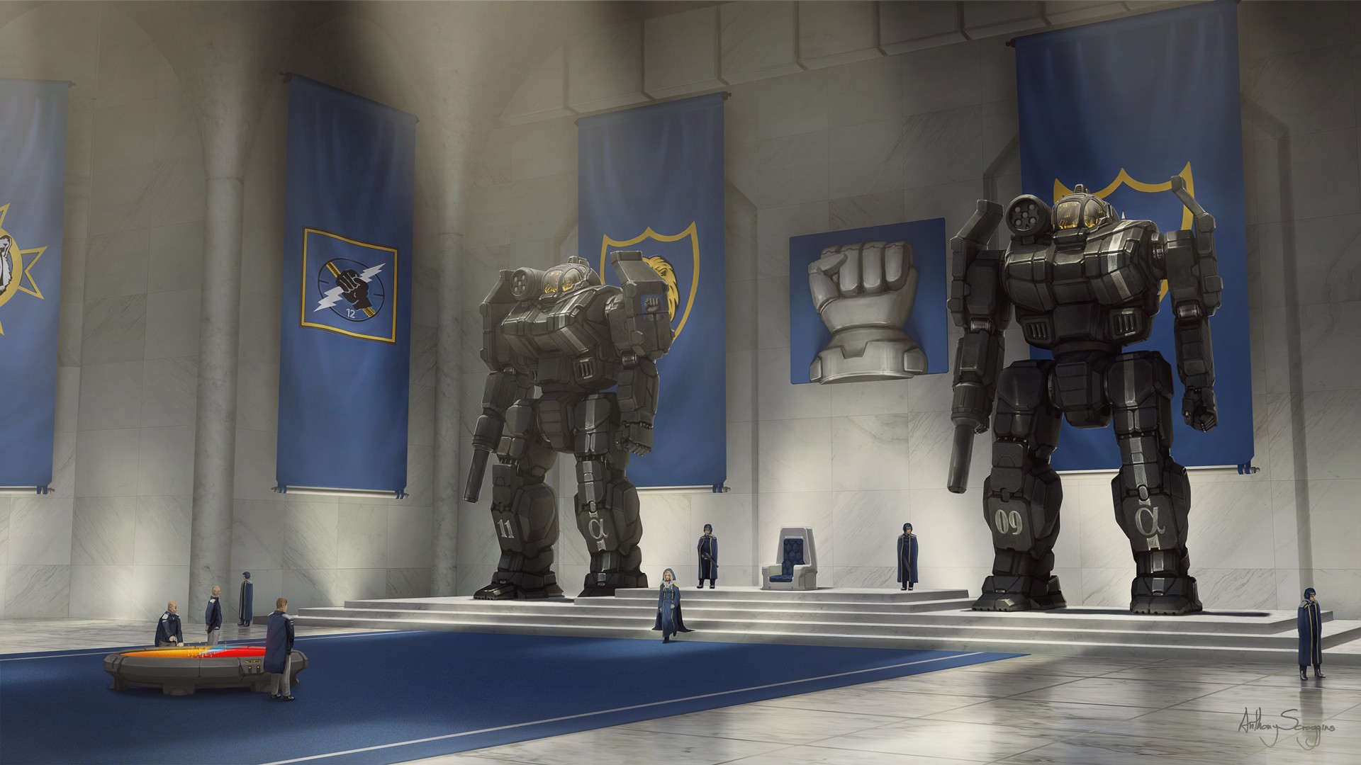 Robot MechWarrior Throne 1920x1080